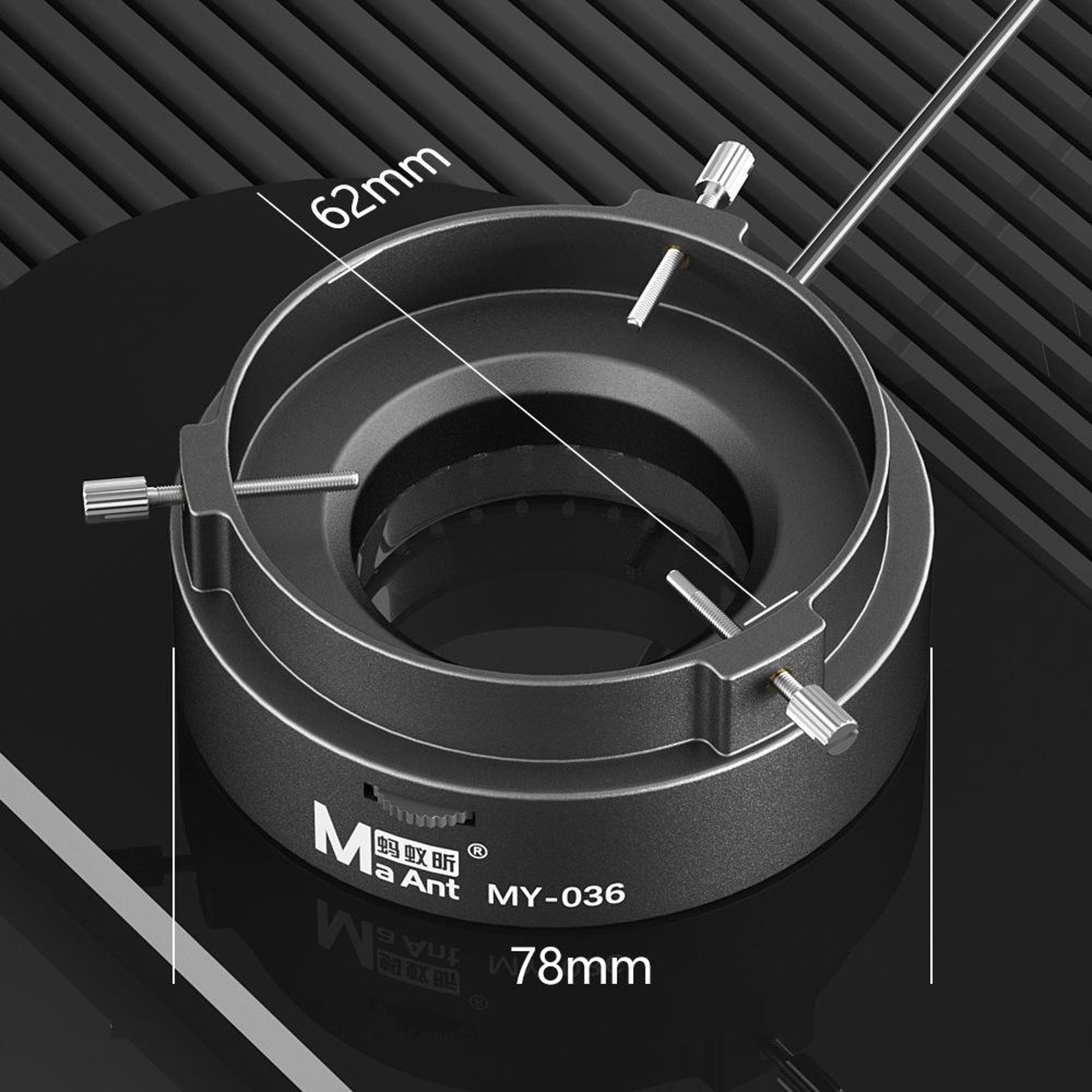 MaAnt MY036 Microscope Ring Light 72 LED USB Ring Light For Cell Phone Repair Microscopes 8