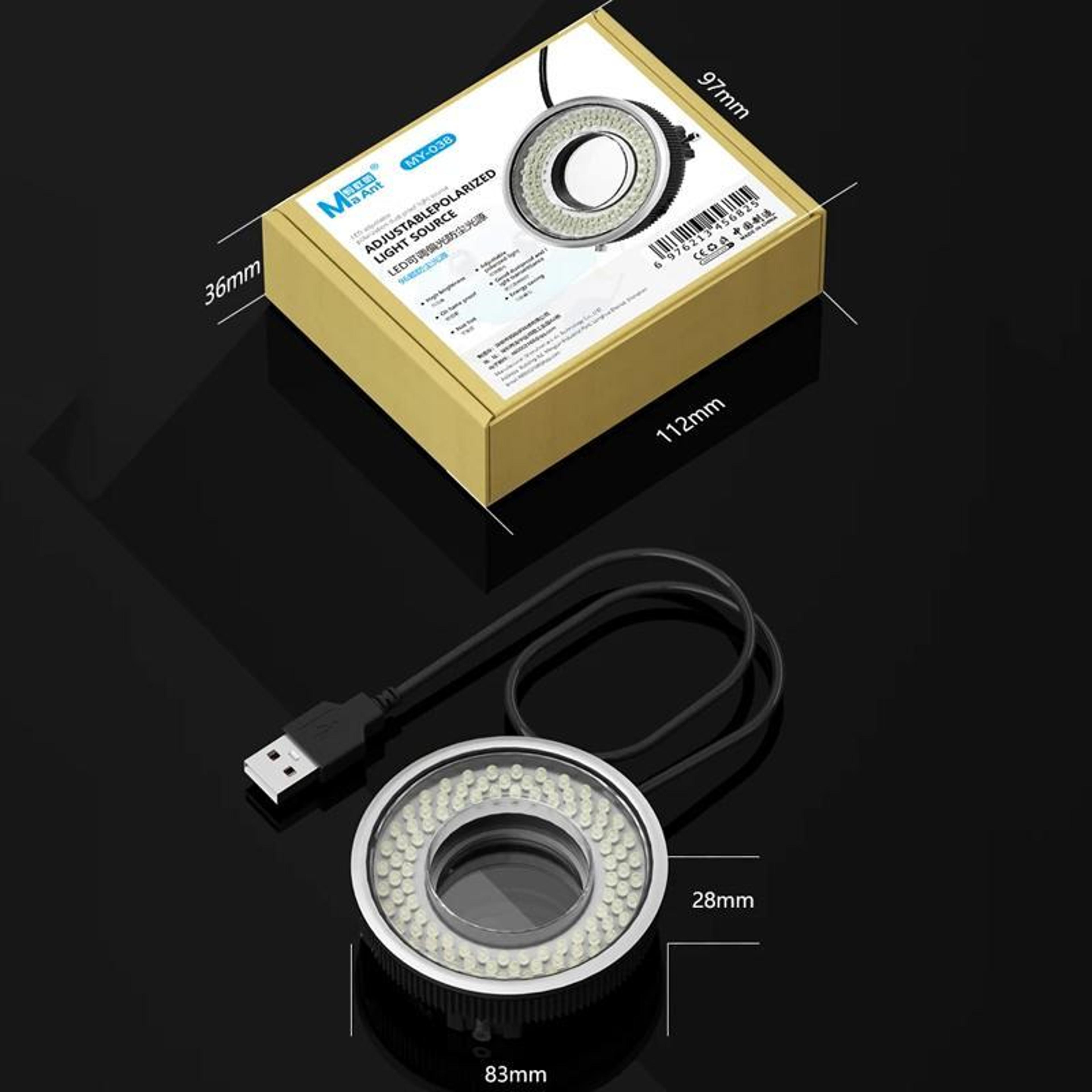 MaAnt MY038 Microscope Ring Light 96 LED Polarized LED Light For Phone Repair Microscopes 3