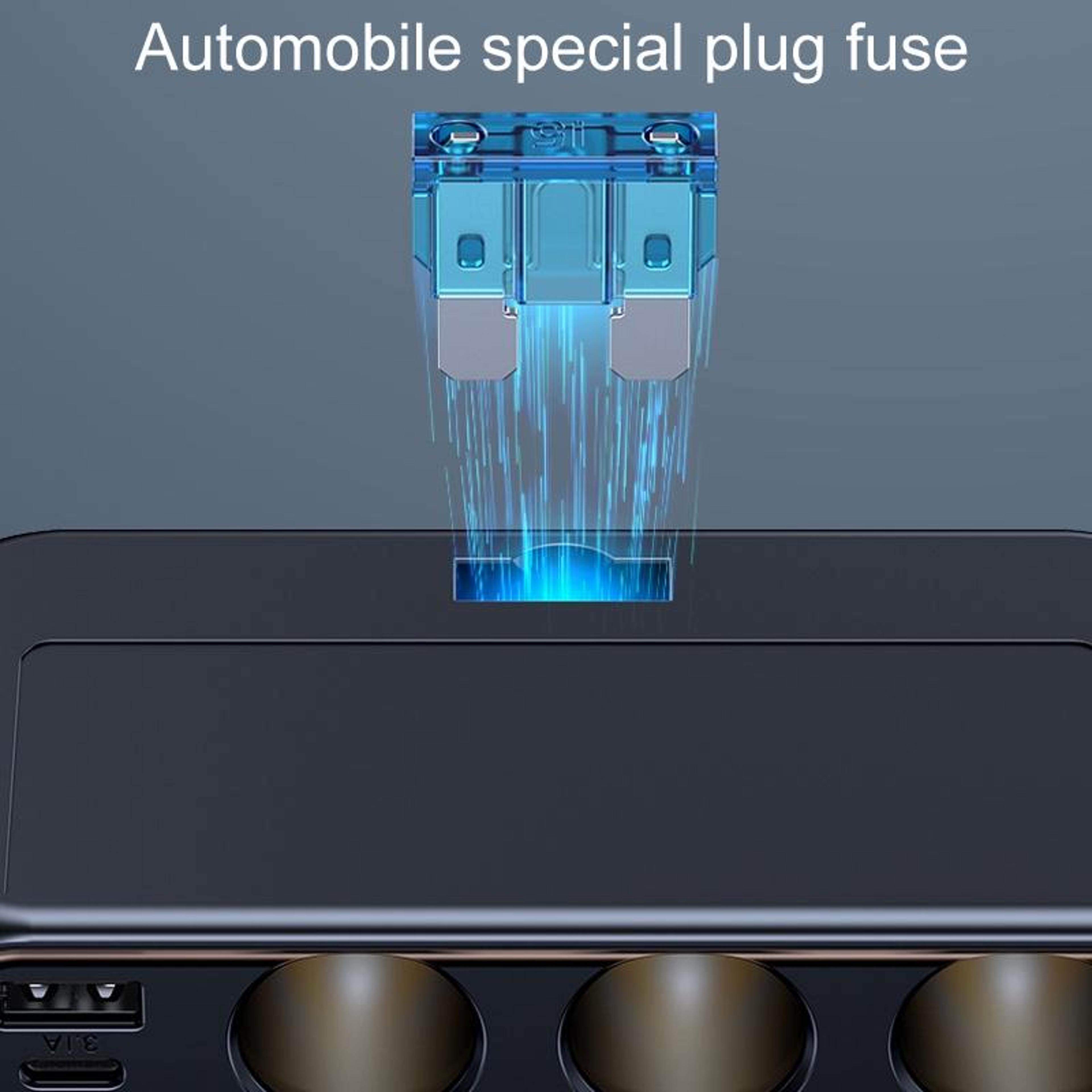 C29 9 In 1 Car Cigarette Lighter Splitter USB C PD Fast Car Charger With Voltage Display 6