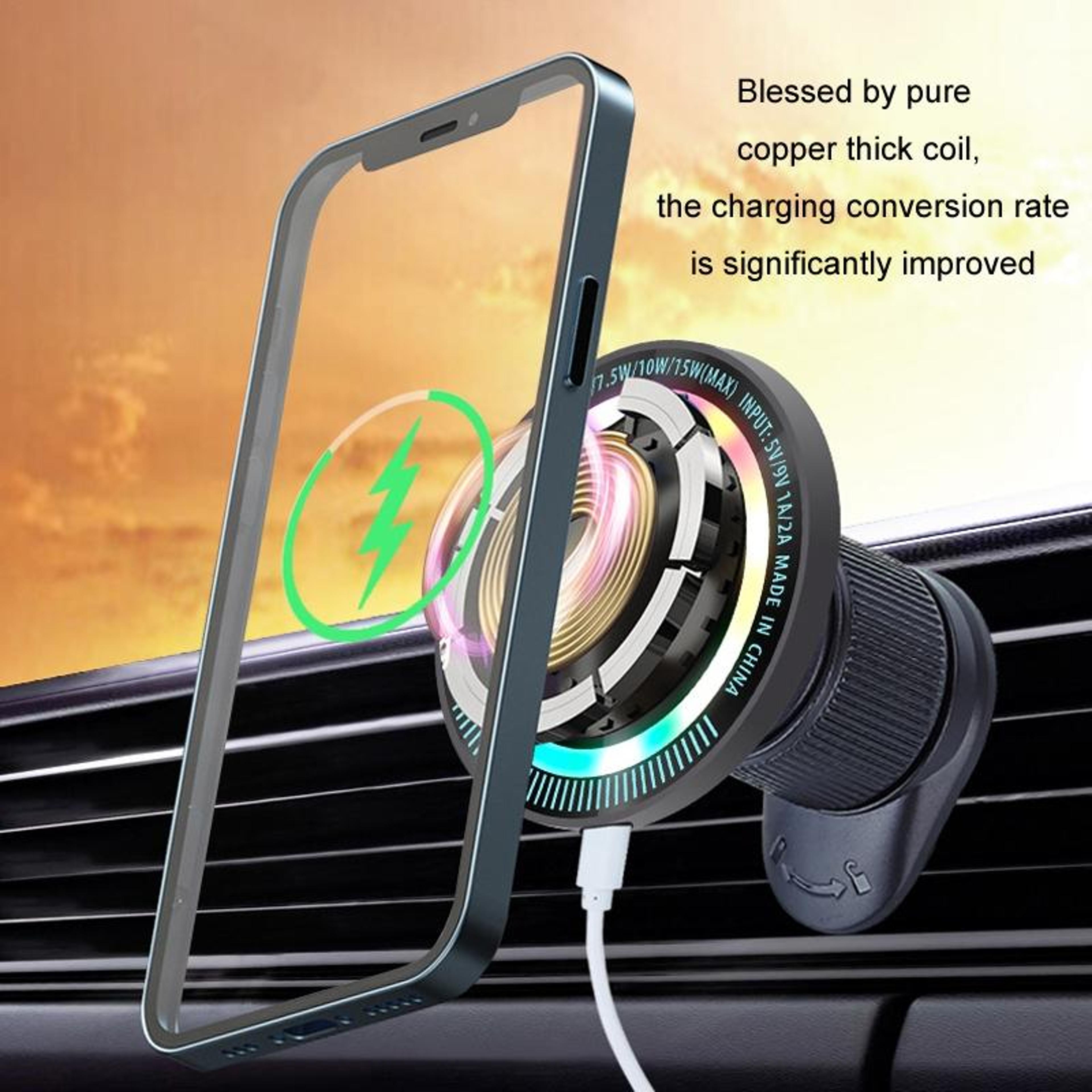 MagSafe Car Charger 15W Magnetic Wireless Charging Mount With 360 Degree Phone Holder For Air Vent 9