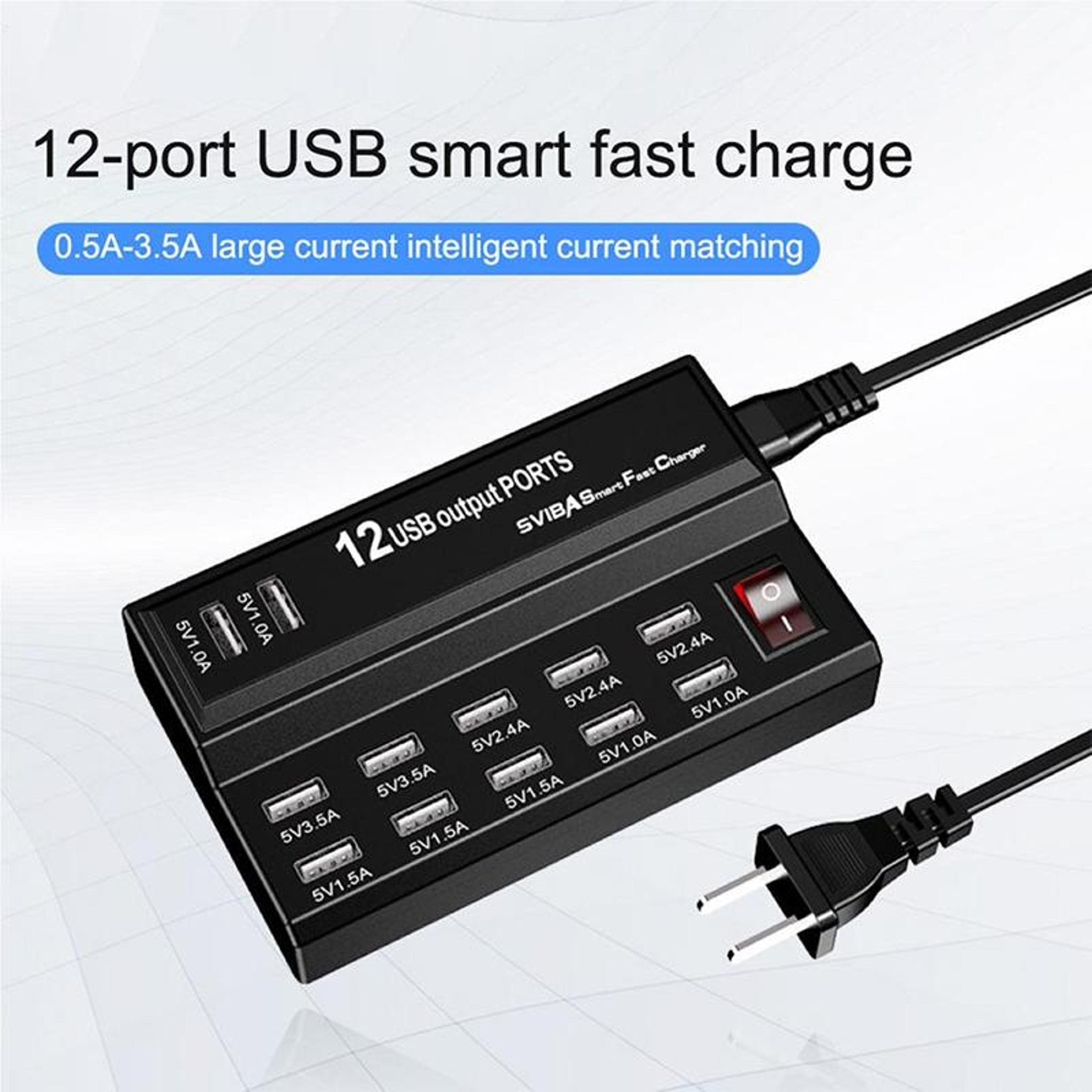 12 Port USB Charger Fast USB Charging Station Multi USB Charger For Phones Tablets And USB Devices 6