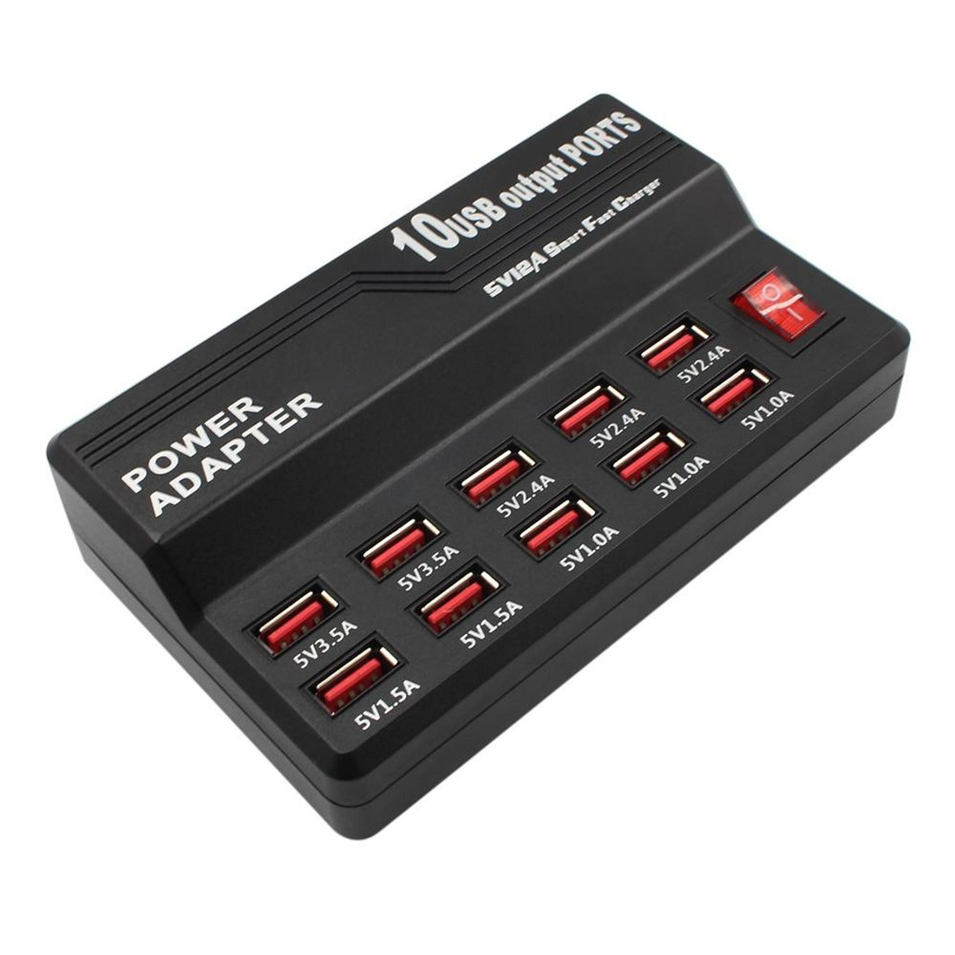 10 Port USB Charger Smart USB Fast Charging Station Multi USB Charging Hub With Digital Display US  1