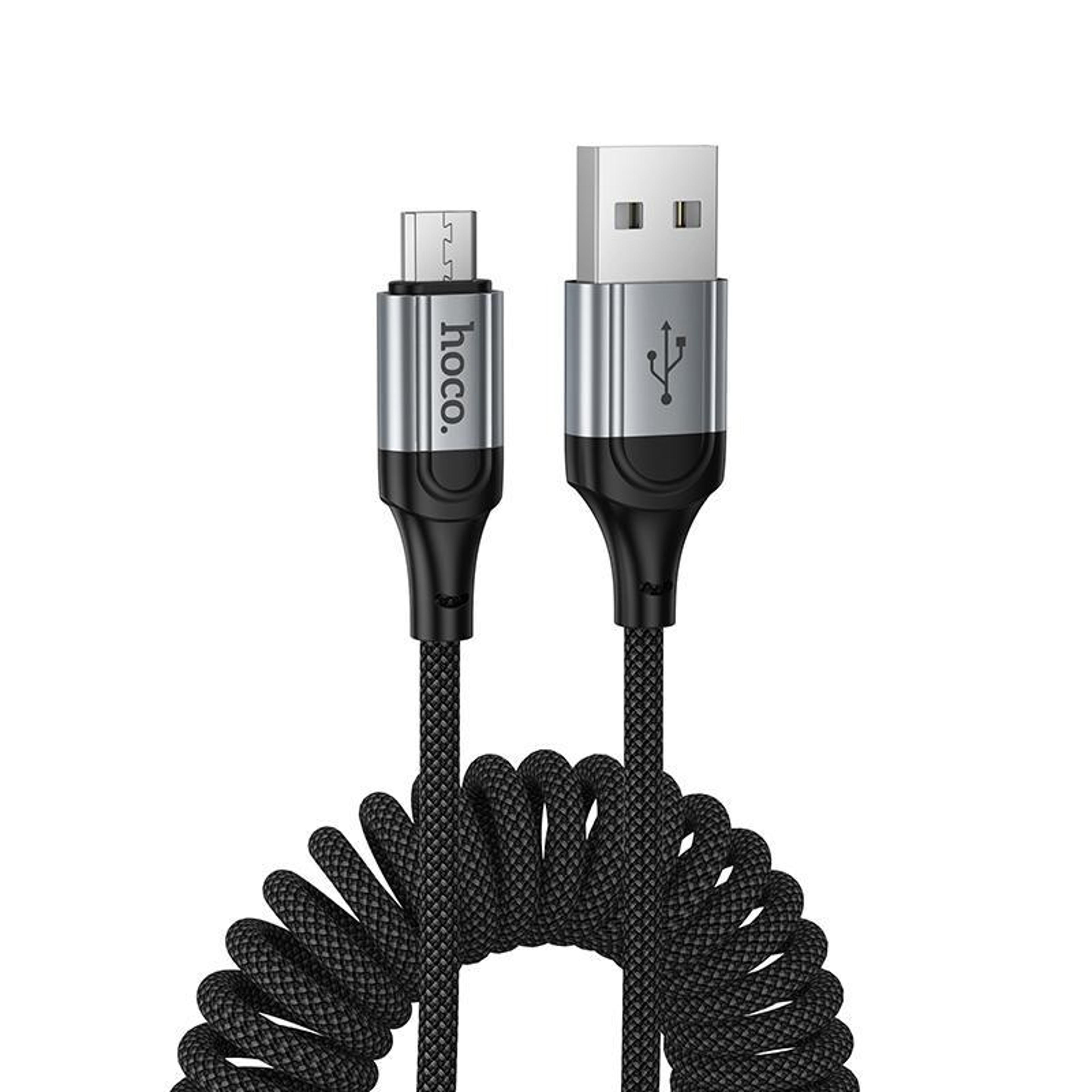 Hoco X121 Nuevo Micro USB Cable 24A Fast Charging Cable With Spring Braided Design 0
