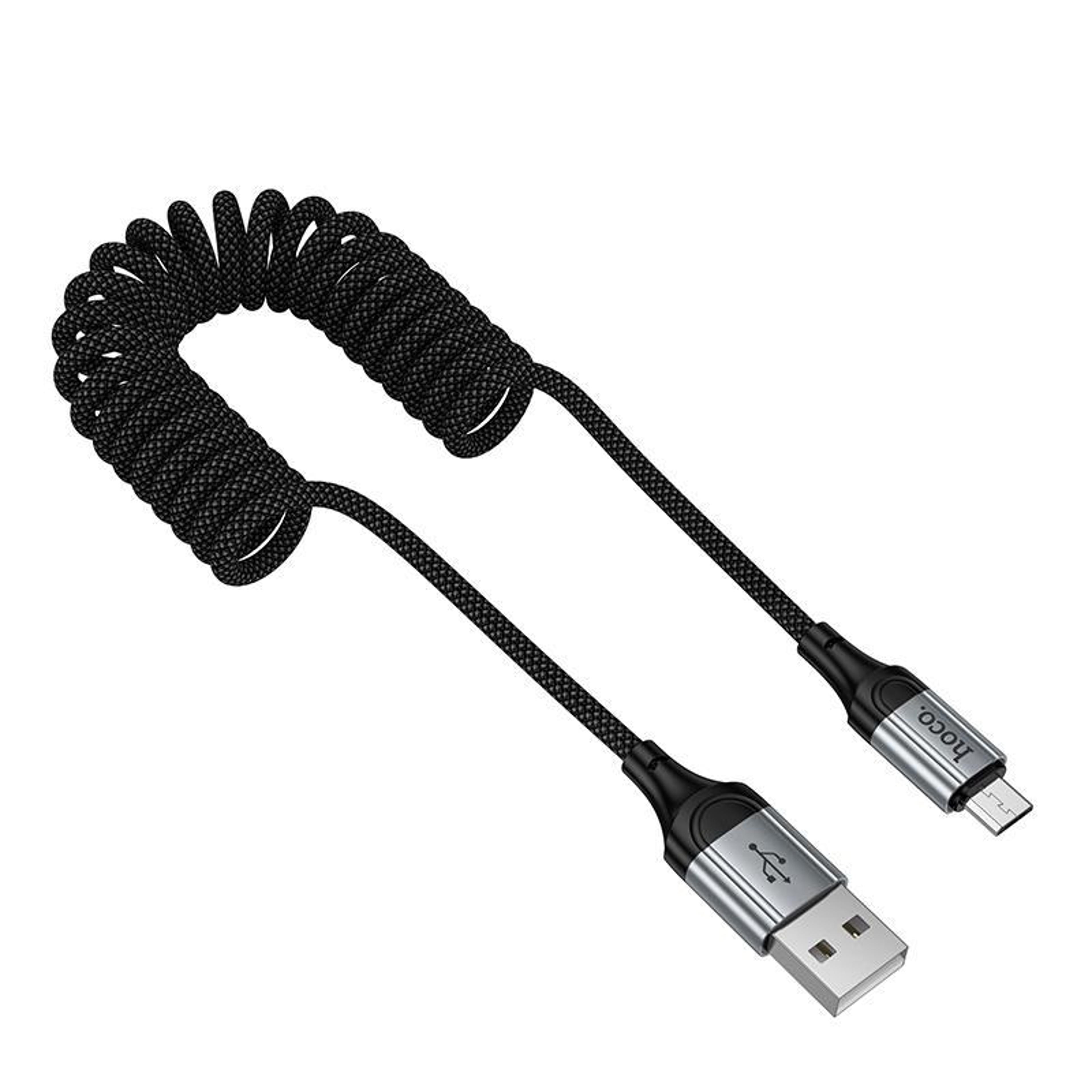 Hoco X121 Nuevo Micro USB Cable 24A Fast Charging Cable With Spring Braided Design 1