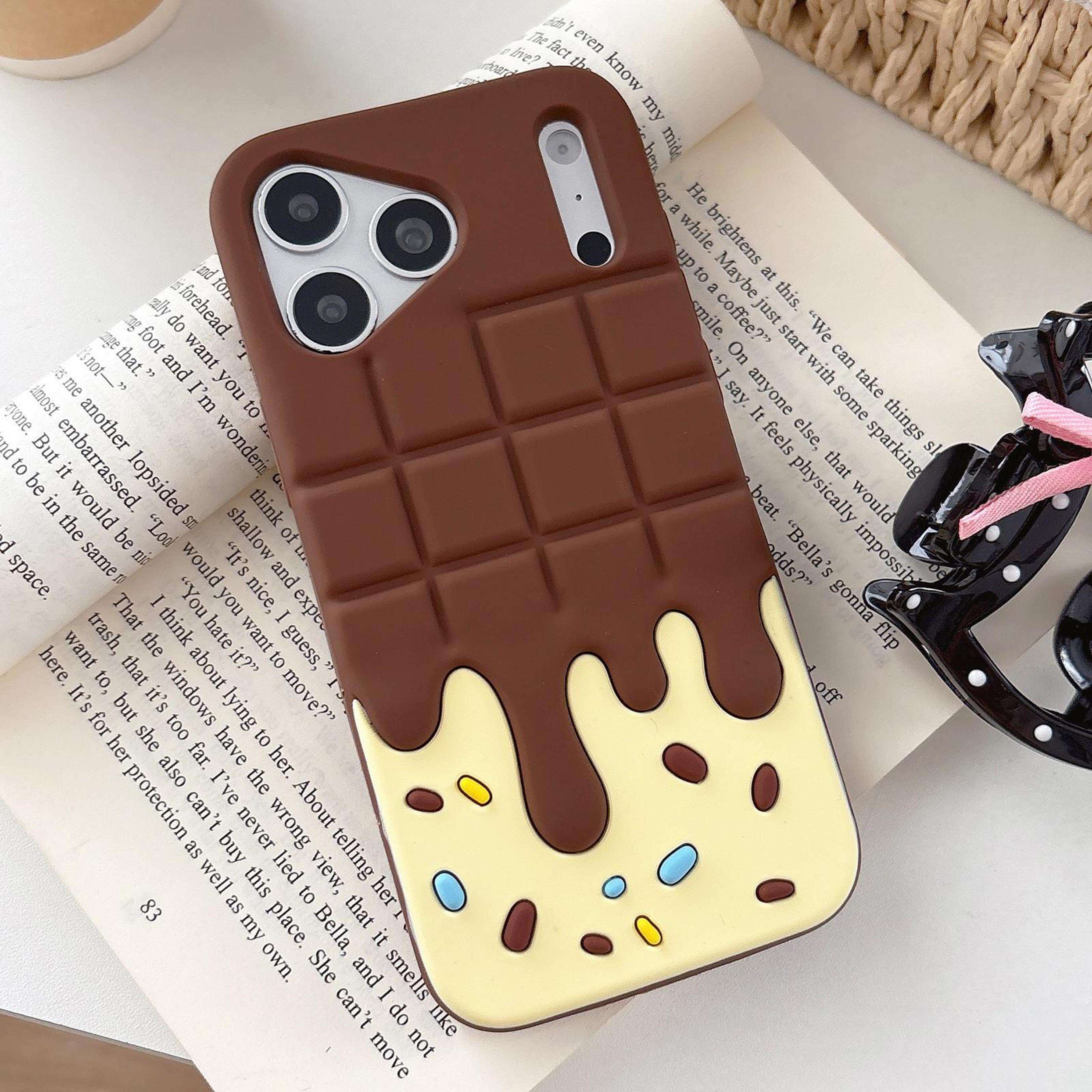 IPhone 16 Pro Case Soft Touch Silicone Phone Case Chocolate Candy Protective Cover 1