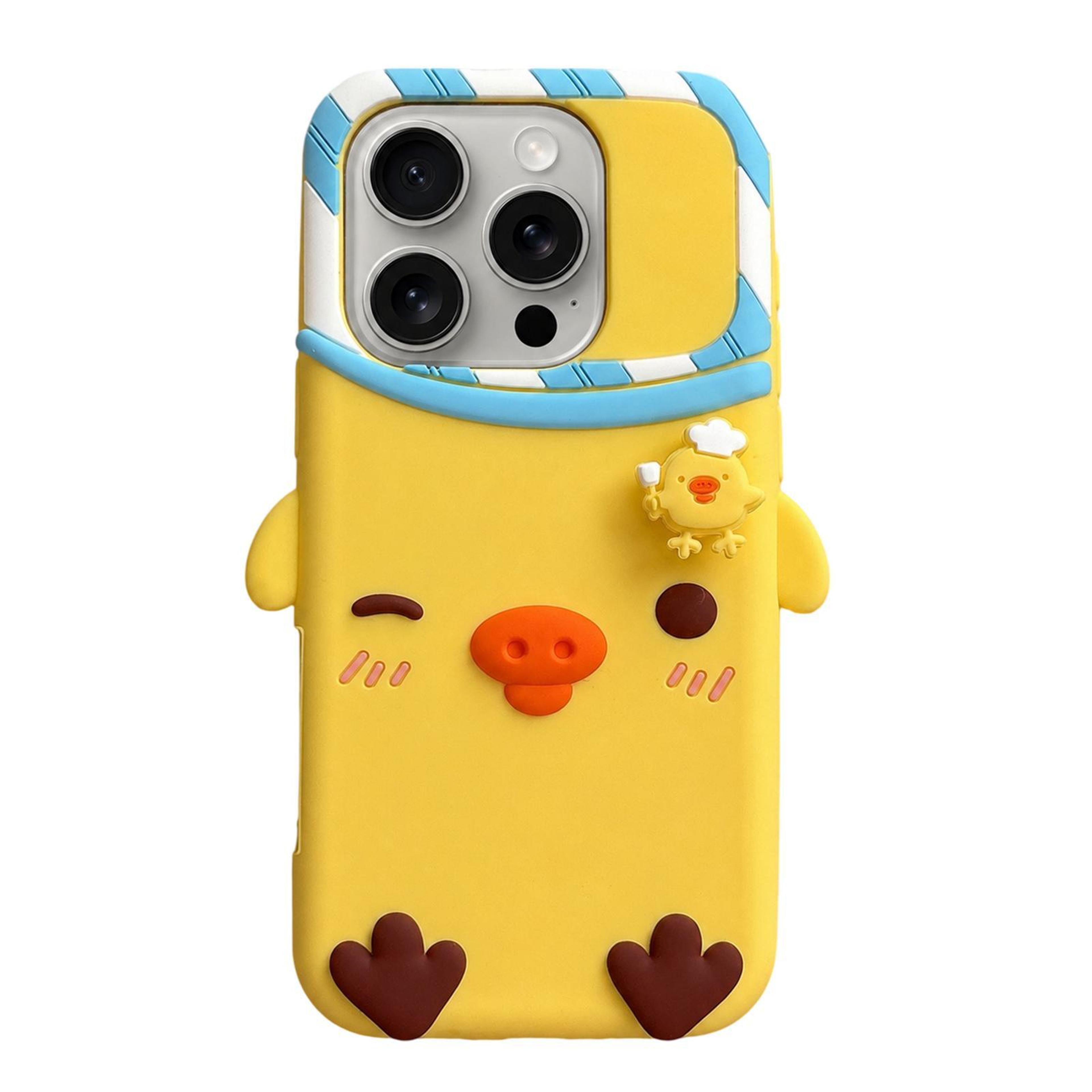 cute chicks iphone 15 pro max case soft silicone phone case with camera protection