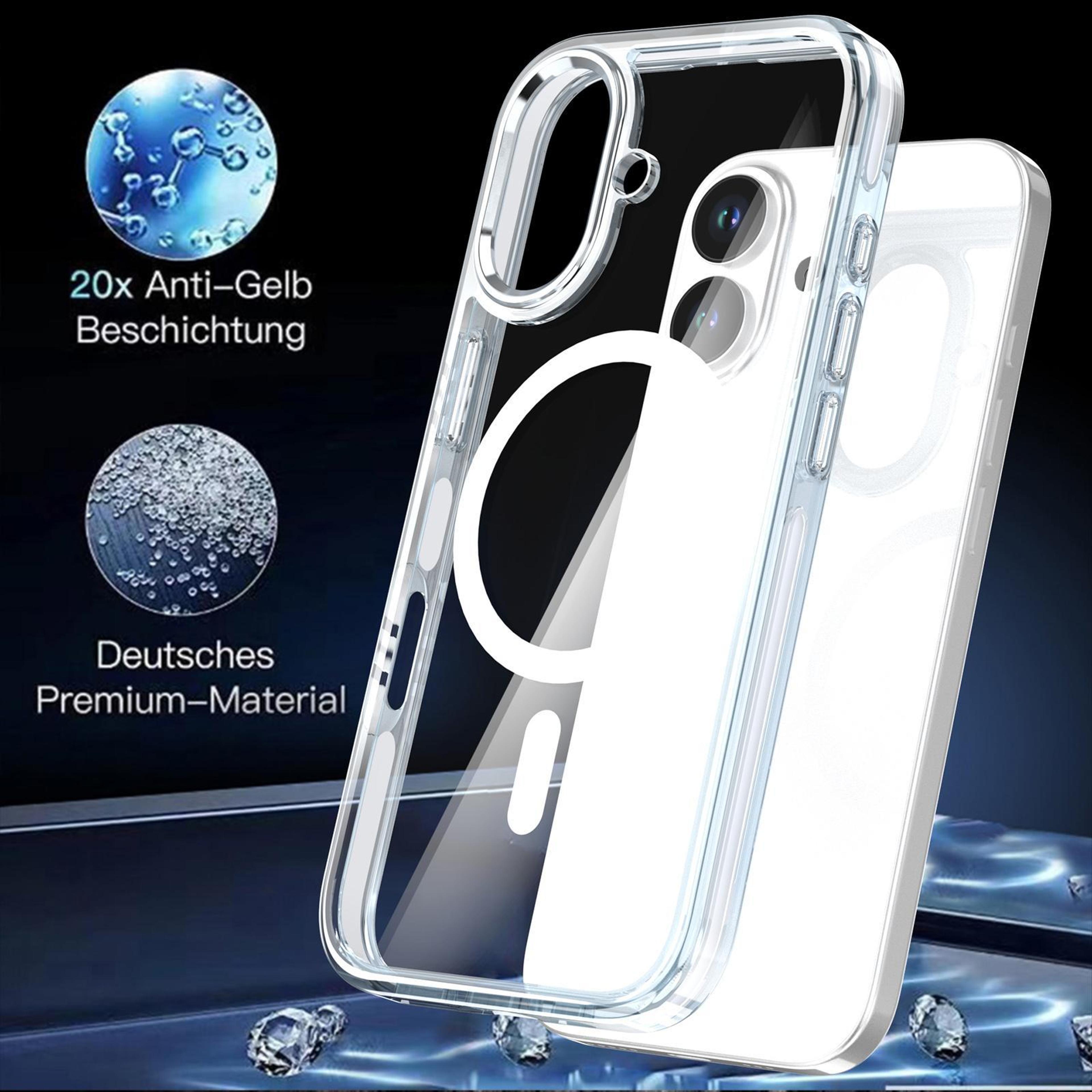 IPhone 17 Magnetic Clear MagSafe Case With TwoTone Transparent Shockproof Protection 1