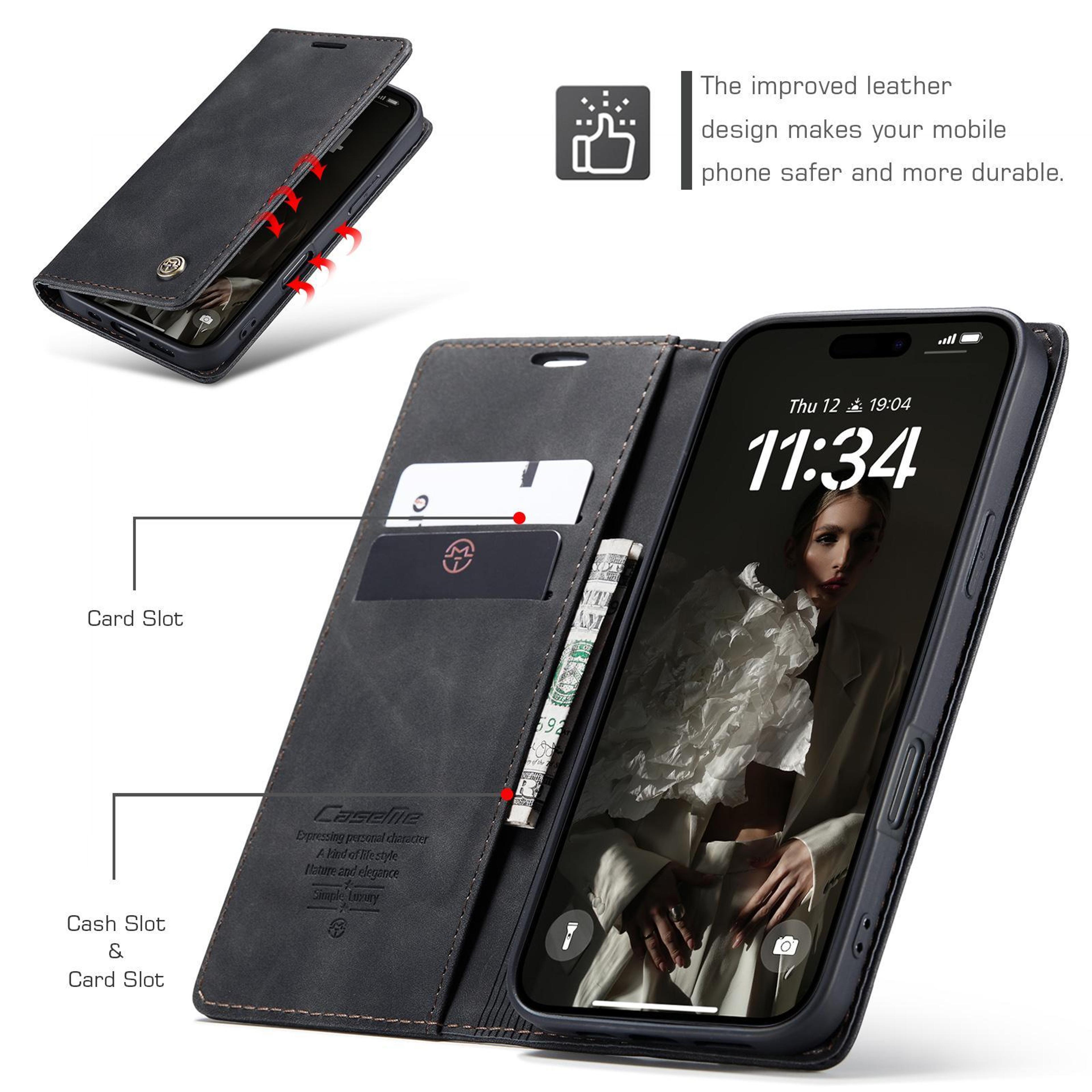 CaseMe IPhone 17 Leather Wallet Case With Stand Flip Phone Case Card Holder Cover 2