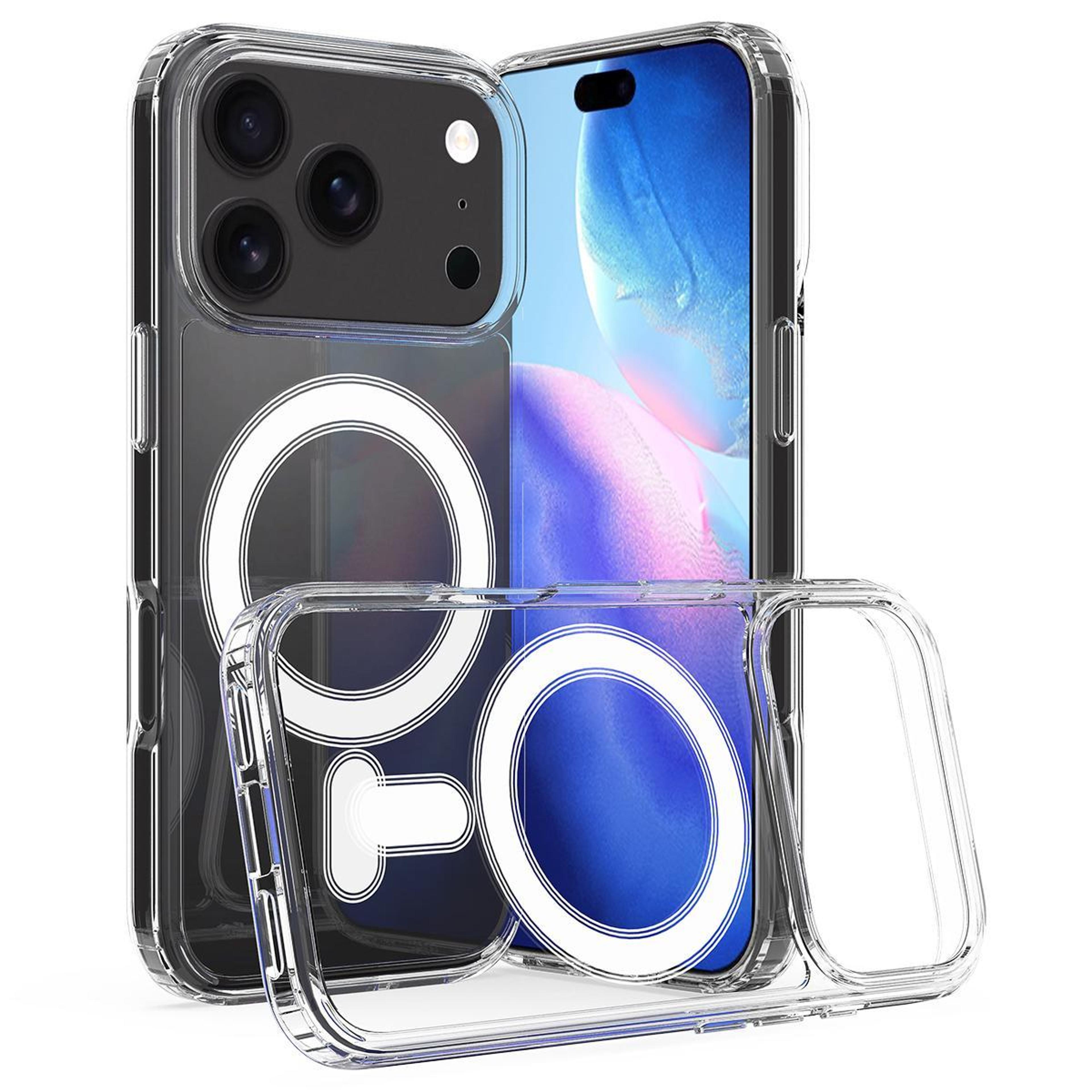 magsafe clear hybrid phone case for iphone 17 pro max shockproof transparent protective cover
