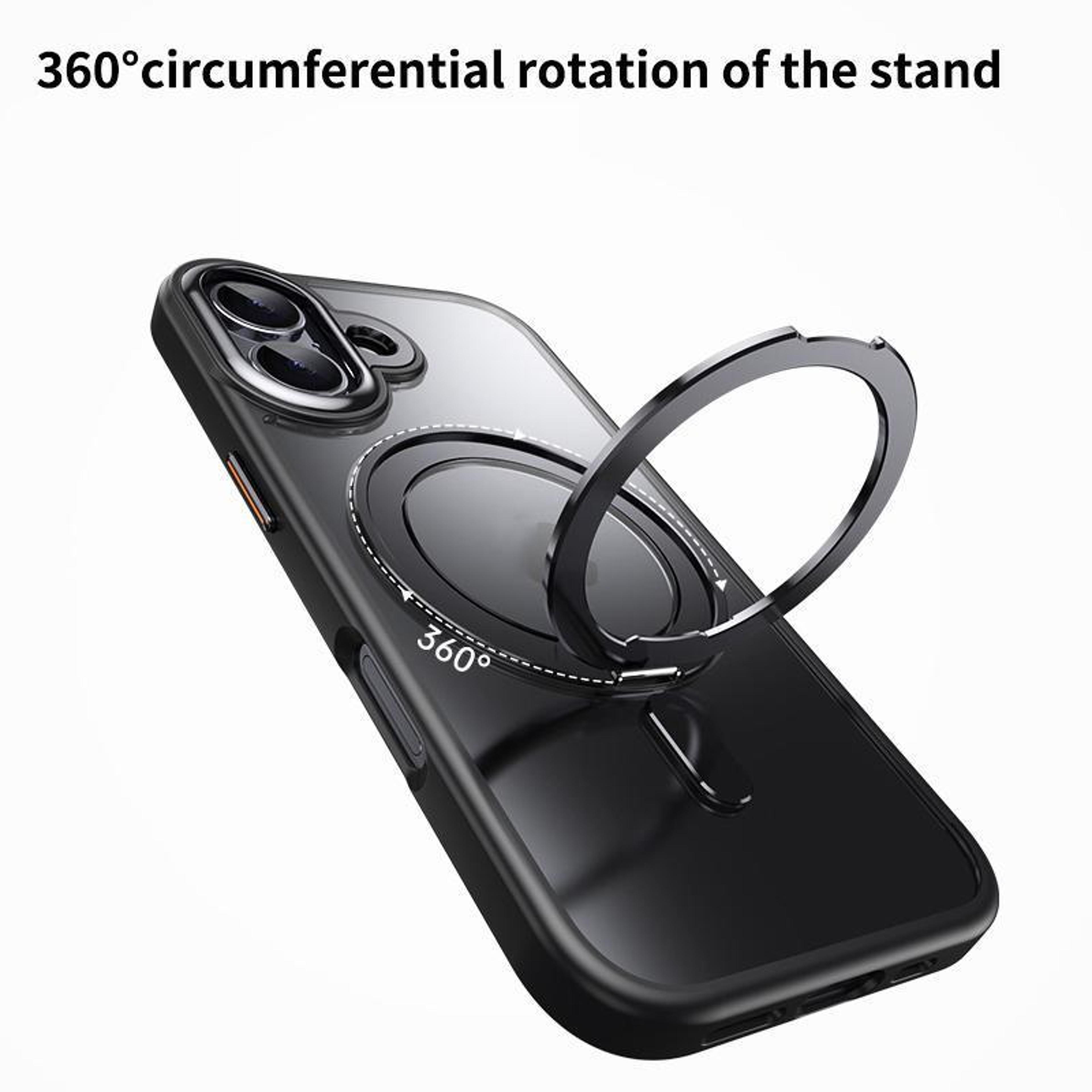 IPhone 17 MagSafe Case With 360 Rotating Ring Stand Frosted Shockproof Magnetic Cover 5