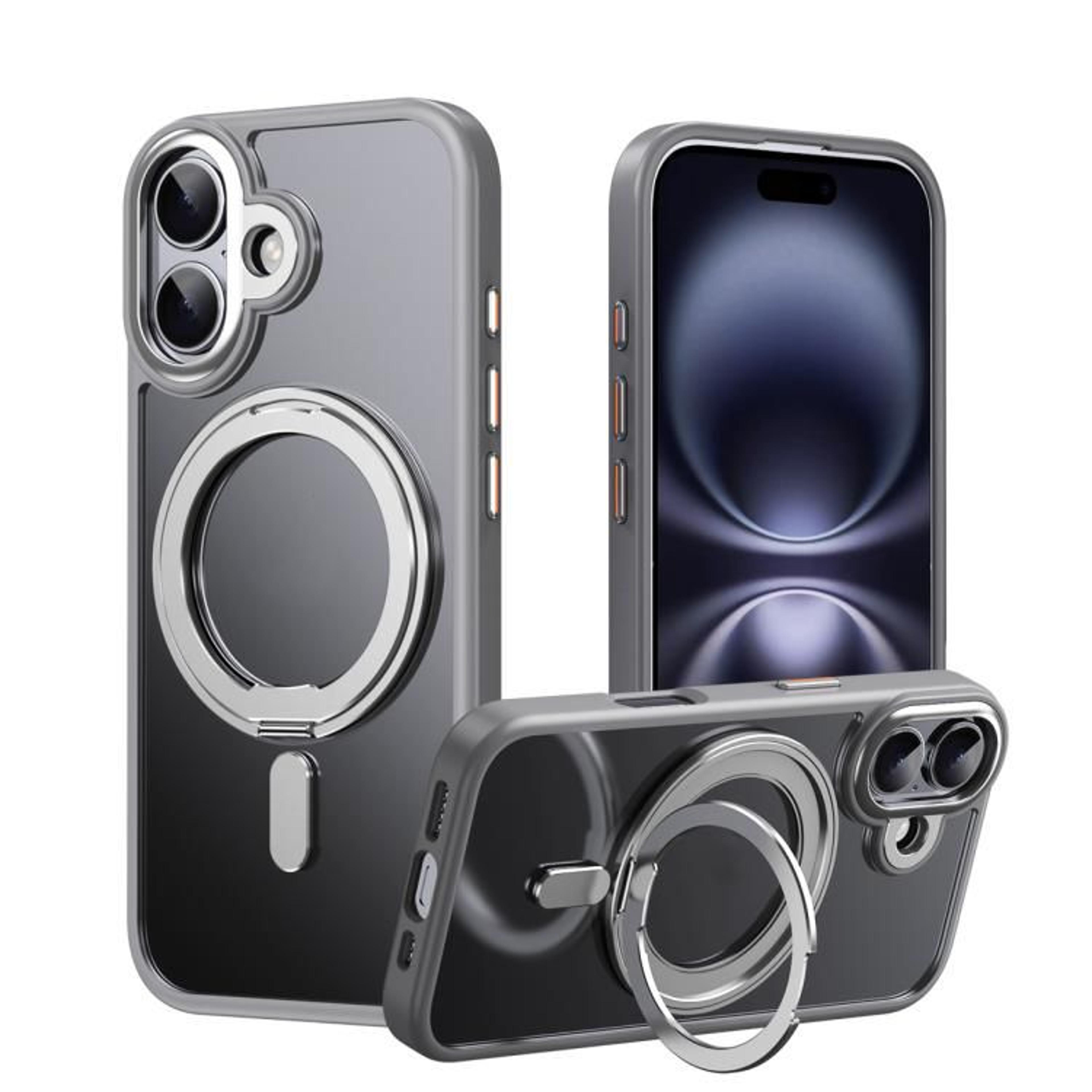 IPhone 17 MagSafe Case With 360 Rotating Ring Stand Frosted Shockproof Magnetic Cover 8