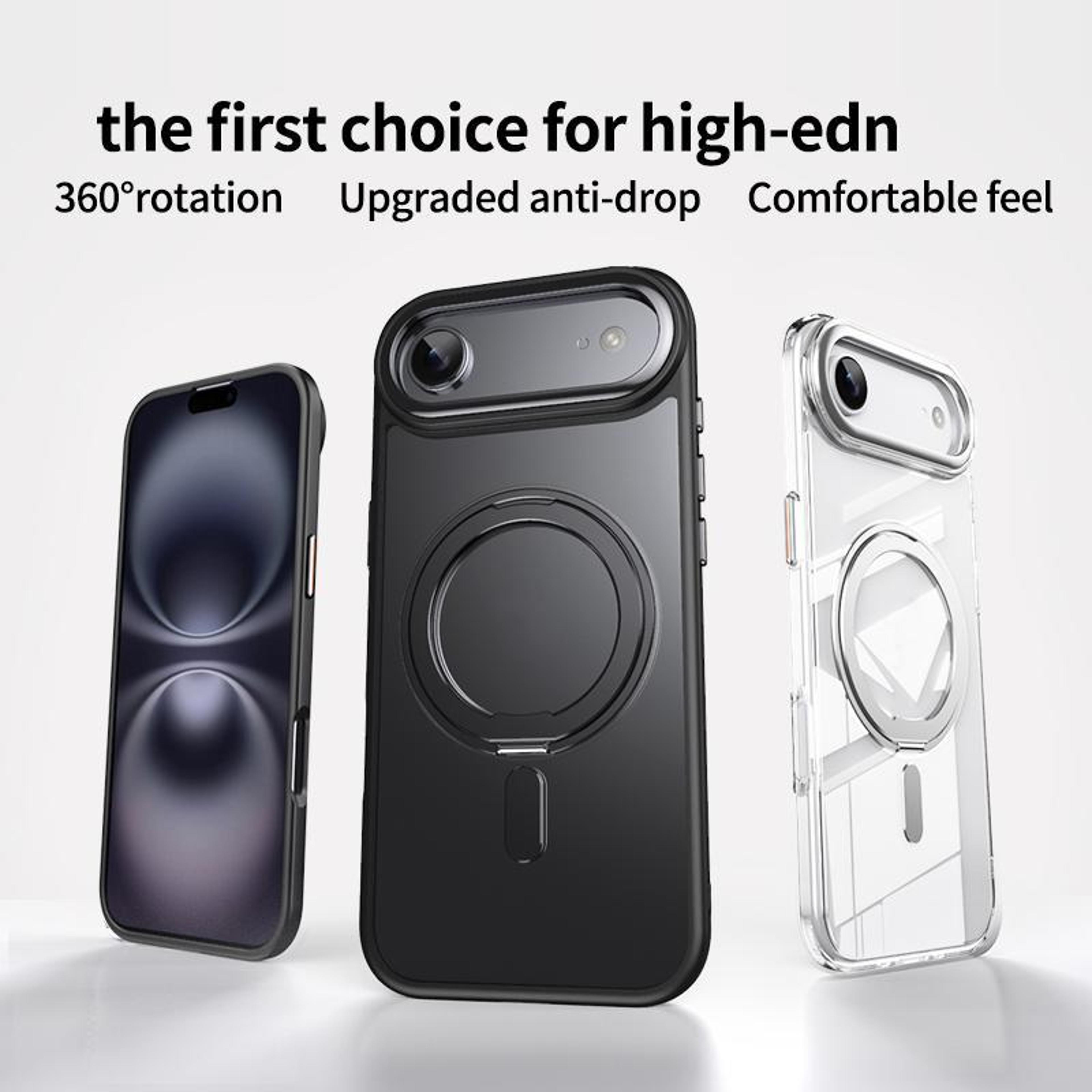 IPhone Air MagSafe Case With 360 Rotating Ring Stand Frosted Shockproof Magnetic Cover 2