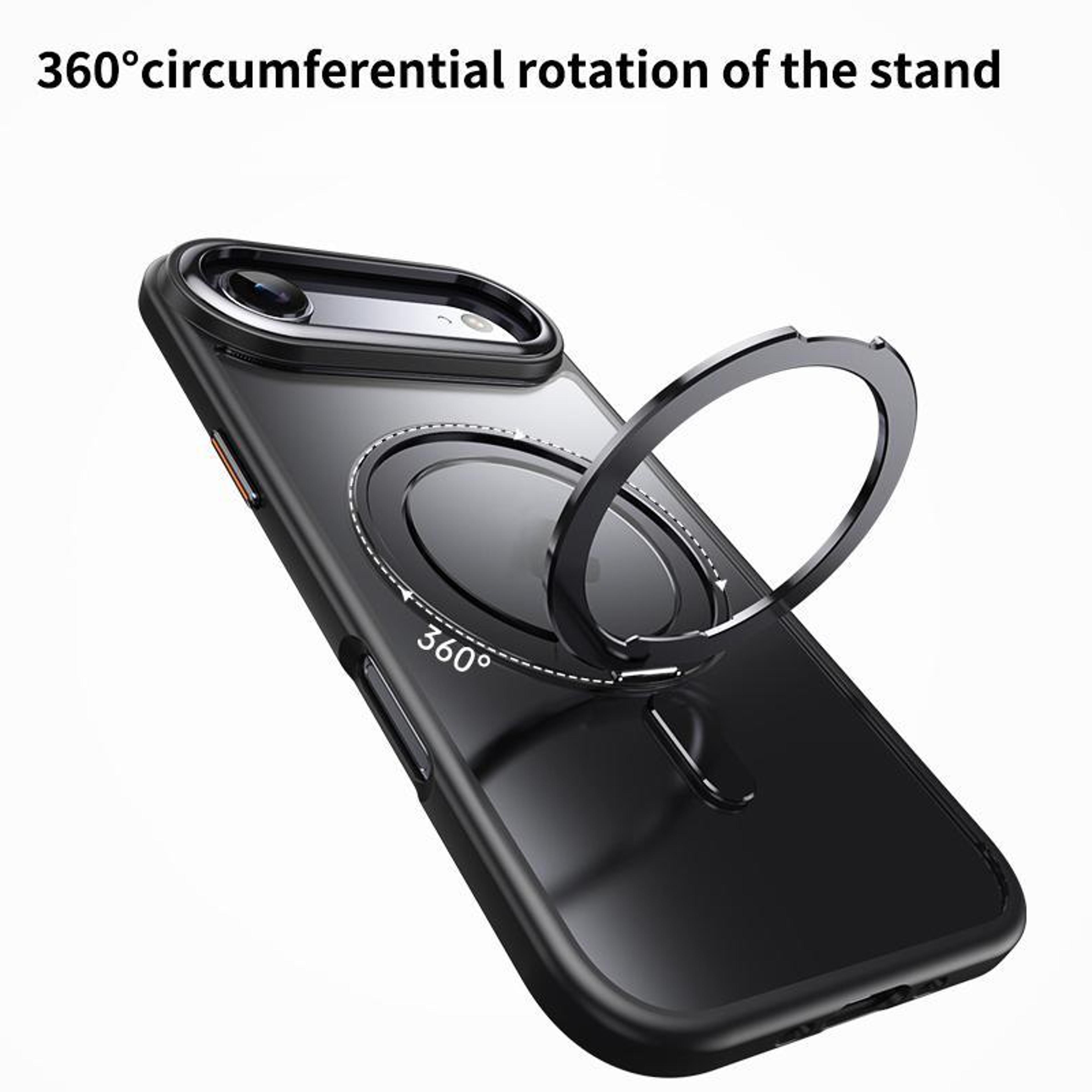 IPhone Air MagSafe Case With 360 Rotating Ring Stand Frosted Shockproof Magnetic Cover 5