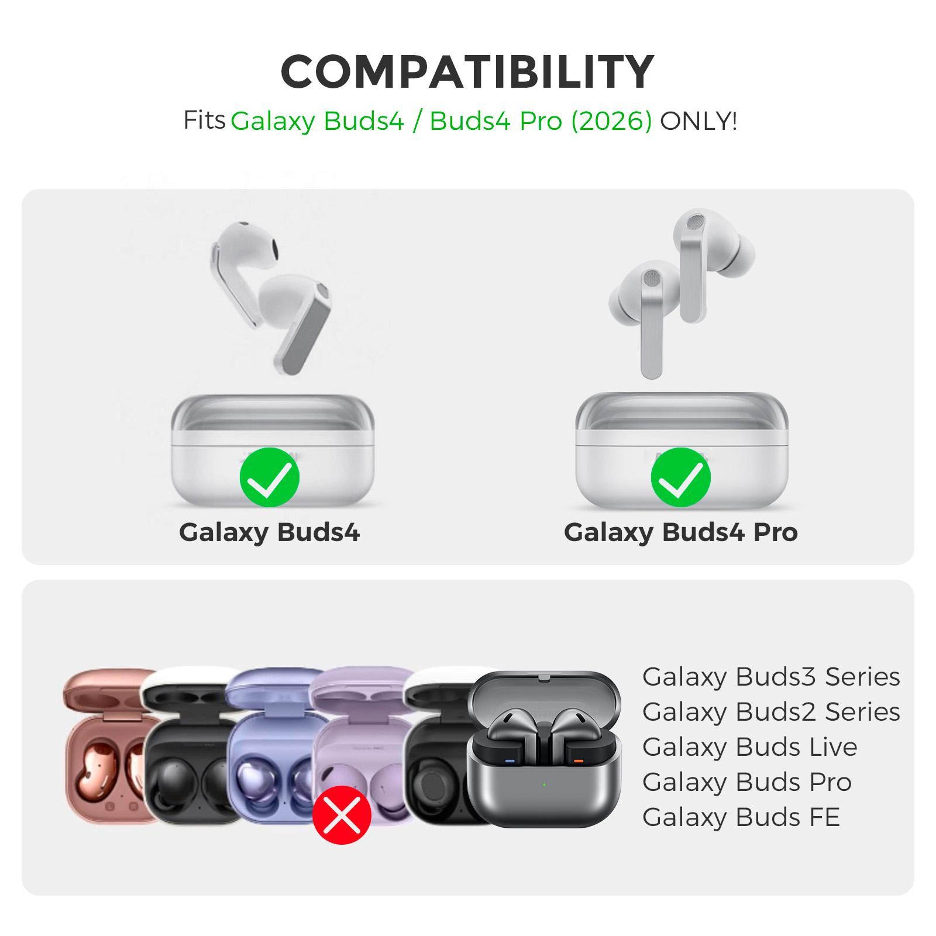AhaStyle Silicone Split Protective Case For Samsung Galaxy Buds 4  Buds 4 Pro 2