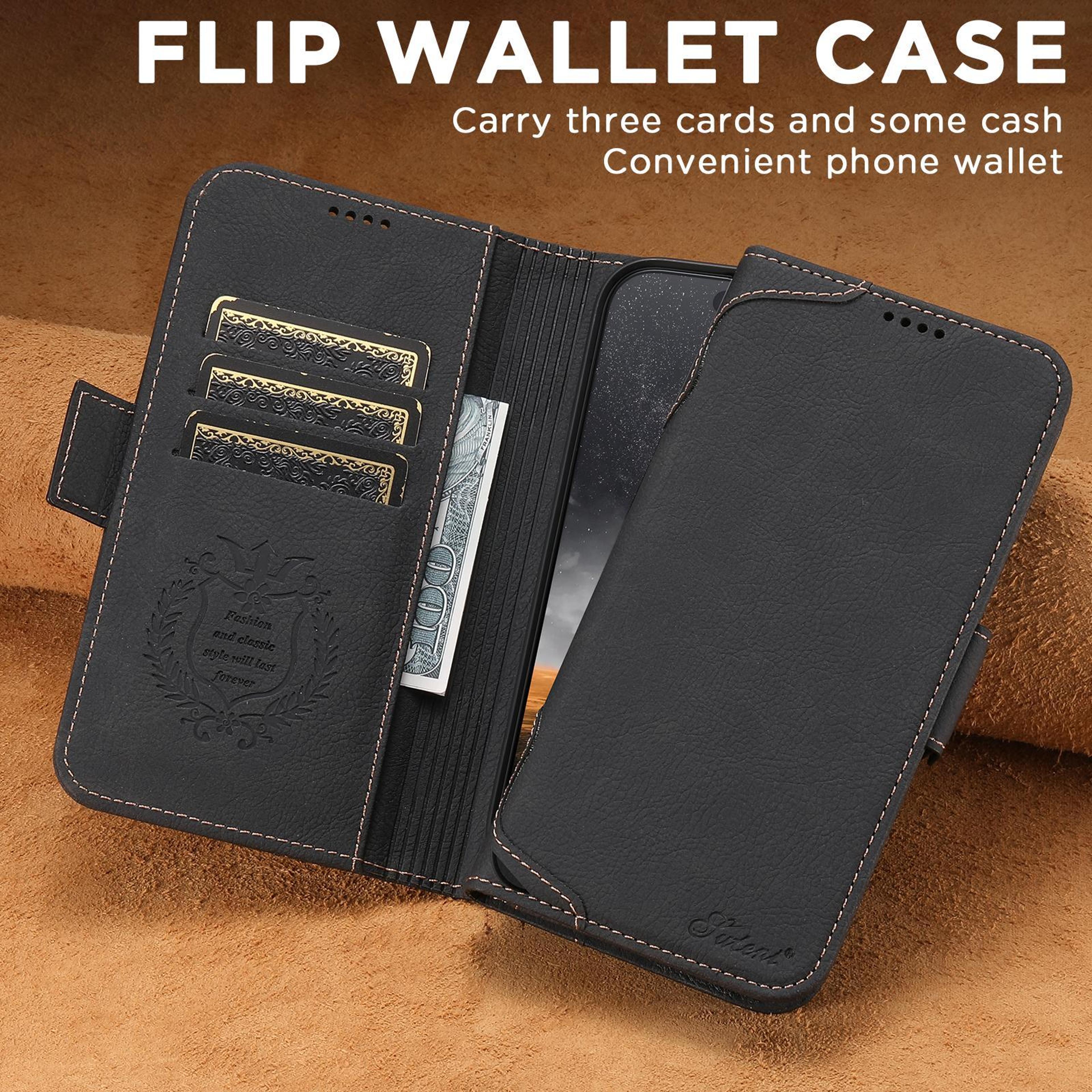 SUTENI J07 MagSafe Leather Case For IPhone Air Wallet Flip Phone Cover With Card Holder Stand 1