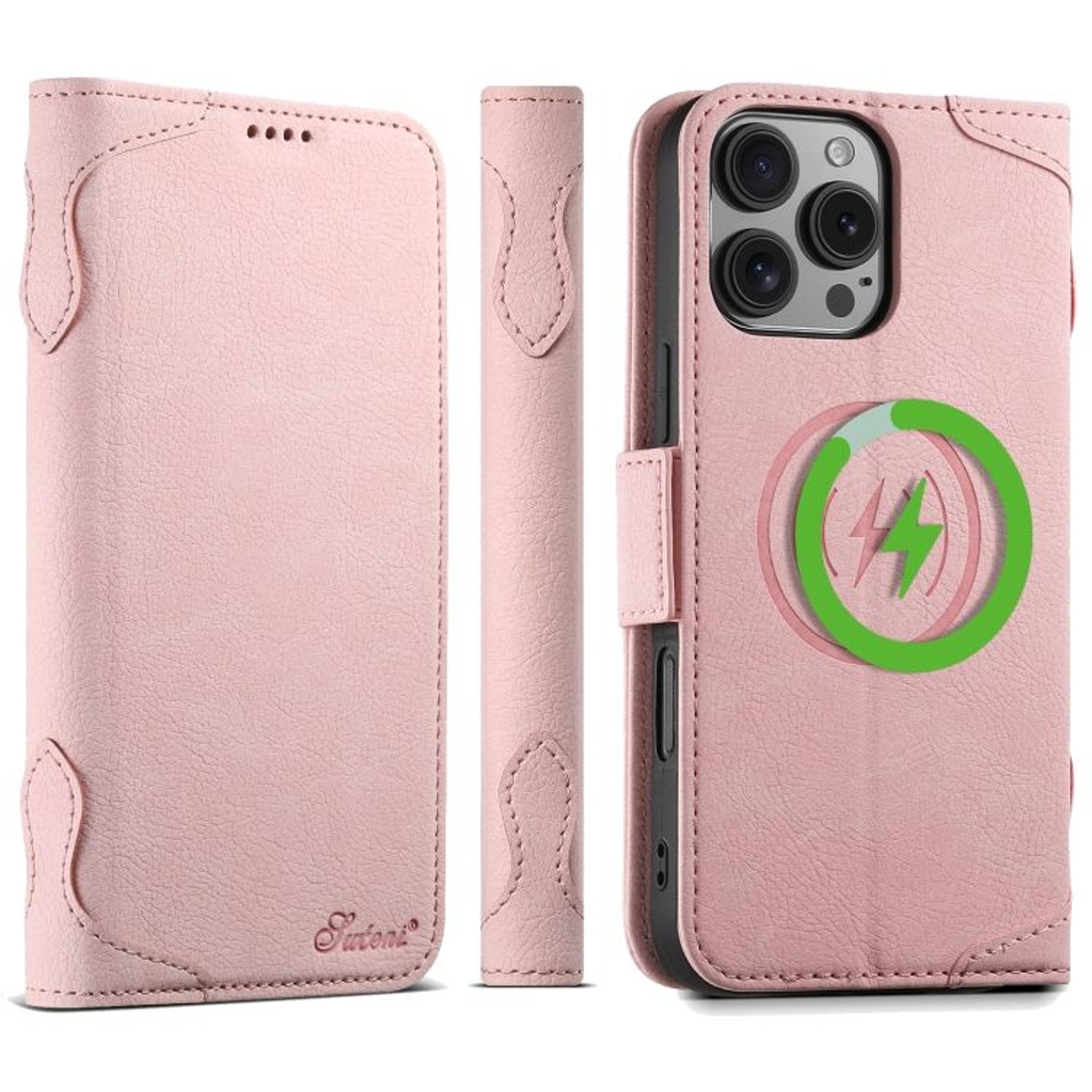 SUTENI J07 MagSafe Leather Case Wallet Flip Cover For IPhone 16 Pro  Pro Max 8