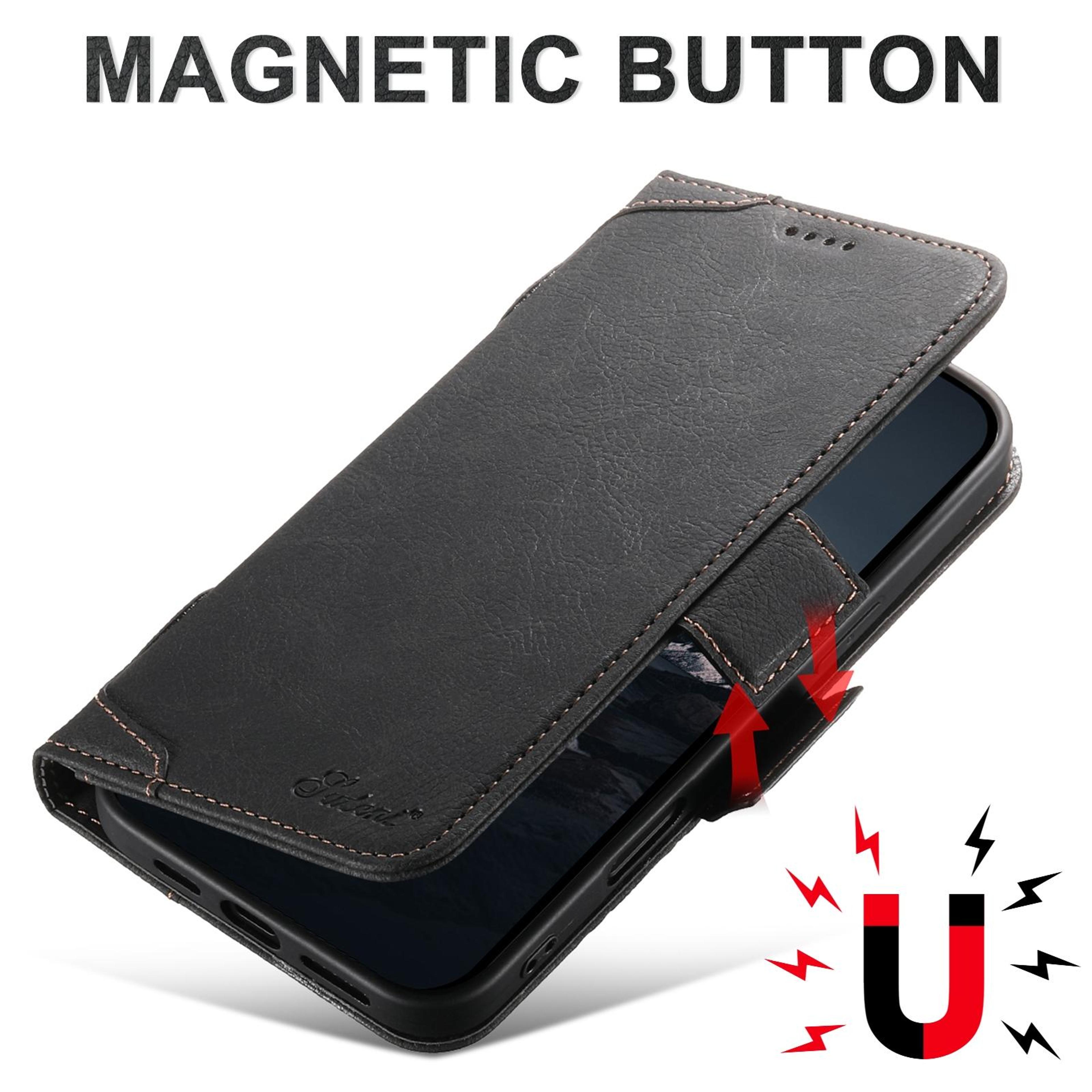 SUTENI J07 MagSafe Leather Phone Case For IPhone 16 Wallet Flip Cover With Card Slots 1