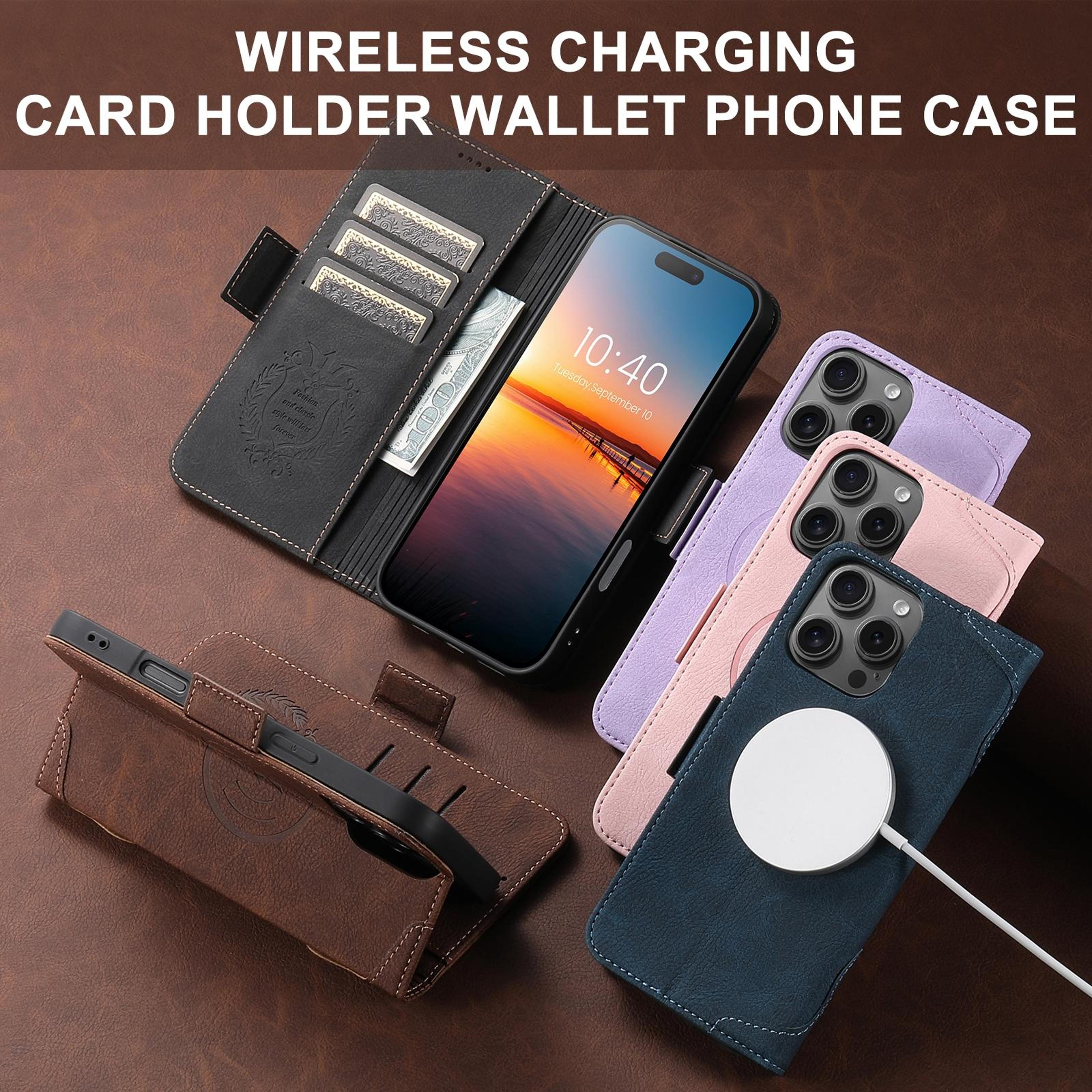 SUTENI J07 MagSafe Leather Phone Case For IPhone 16 Wallet Flip Cover With Card Slots 5