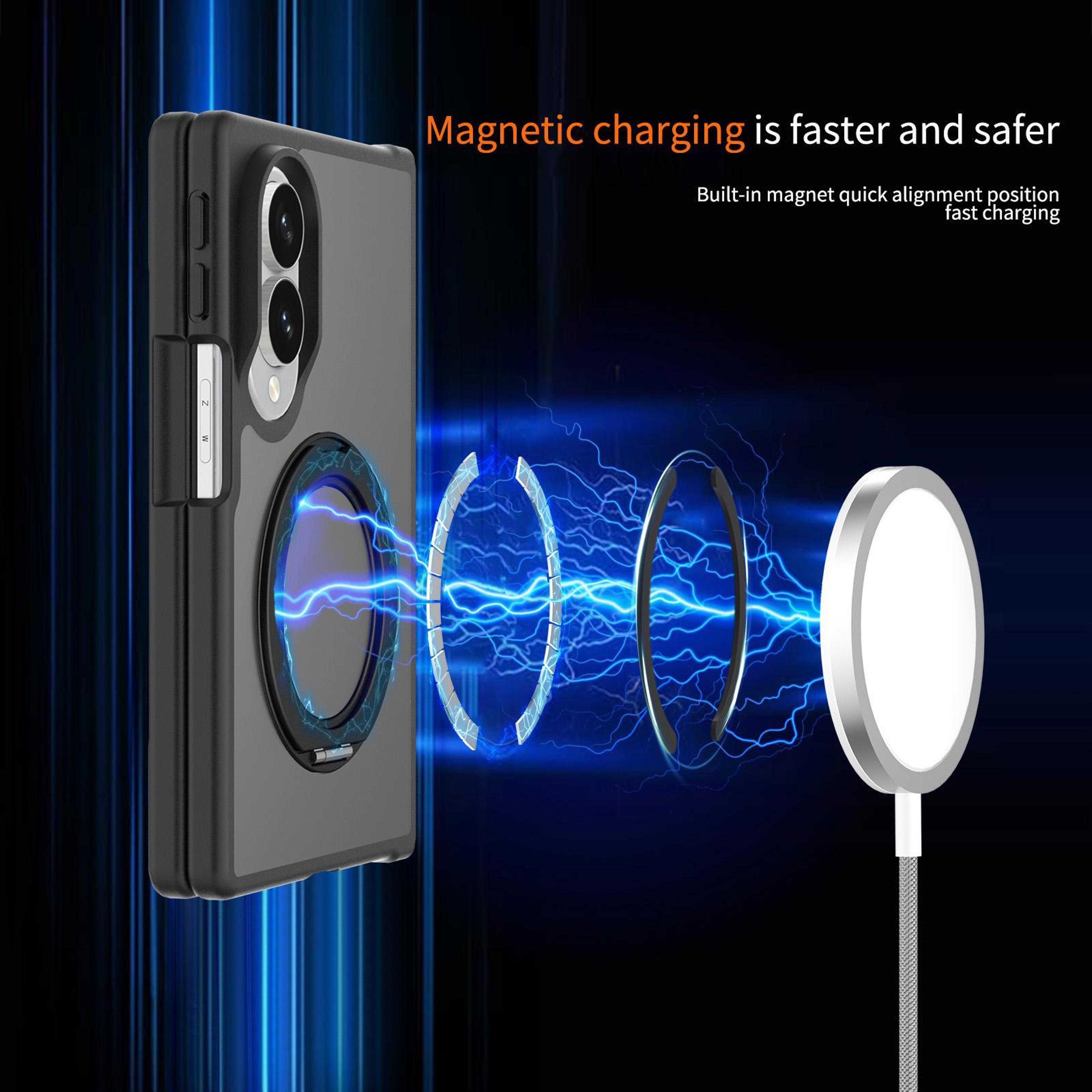 Galaxy Z Fold8 5G Magnetic Phone Case With 360 Rotating Stand And Skin Feel Protective Cover 5