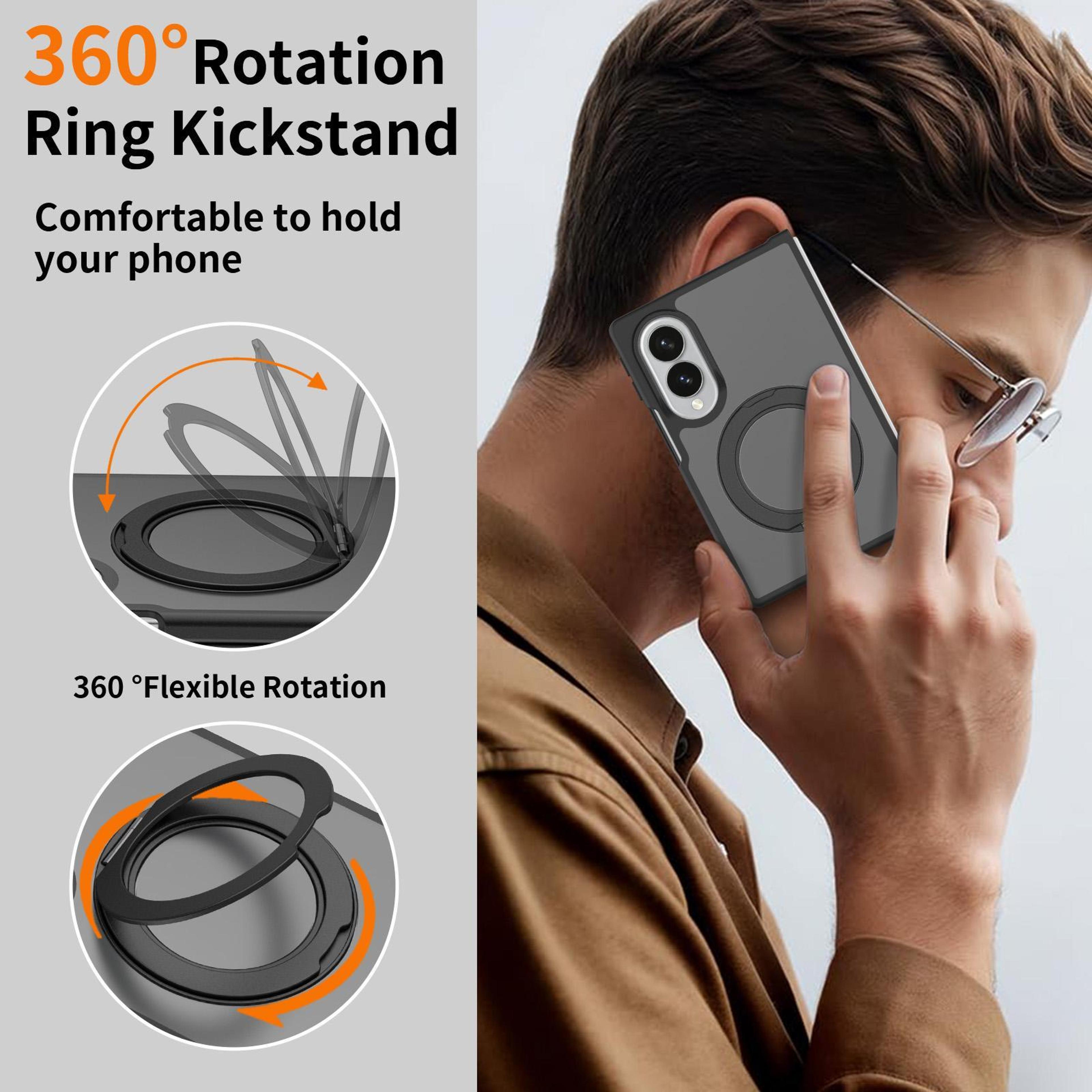 Galaxy Z Fold8 Ultra Magnetic Phone Case With 360 Rotating Ring Holder Skin Feel Protective Cover 2