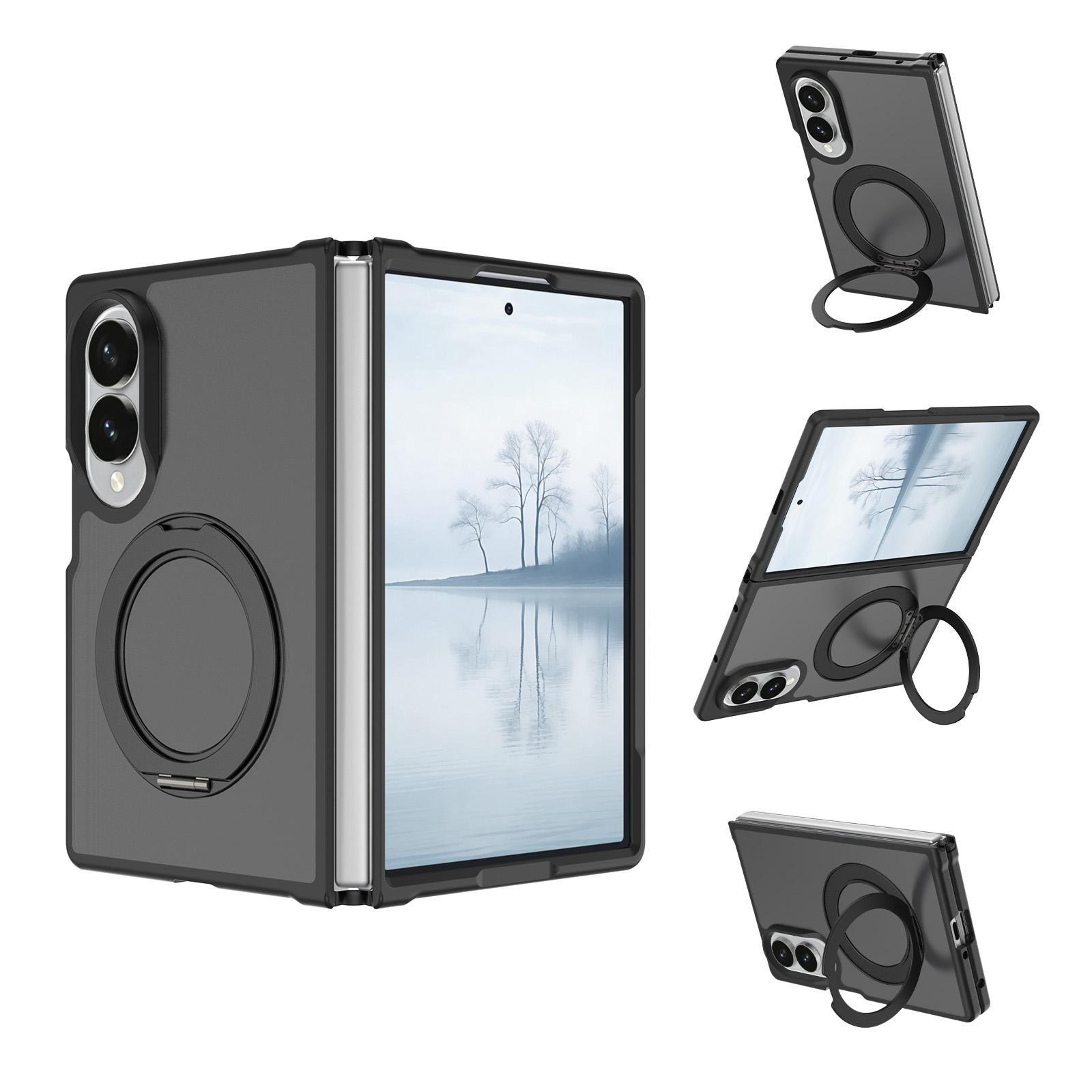 Galaxy Z Fold8 Ultra Magnetic Phone Case With 360 Rotating Ring Holder Skin Feel Protective Cover 6