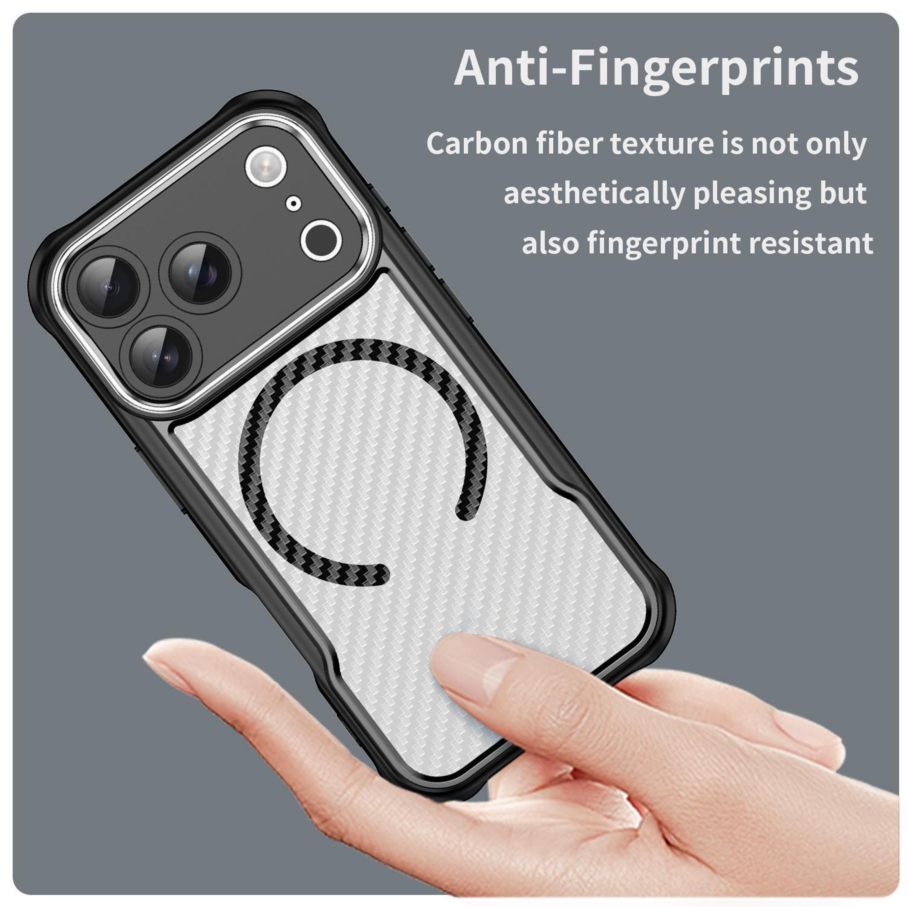 IPhone 17 Pro And Pro Max MagSafe Case With Carbon Fiber Texture Translucent Protective Cover 4