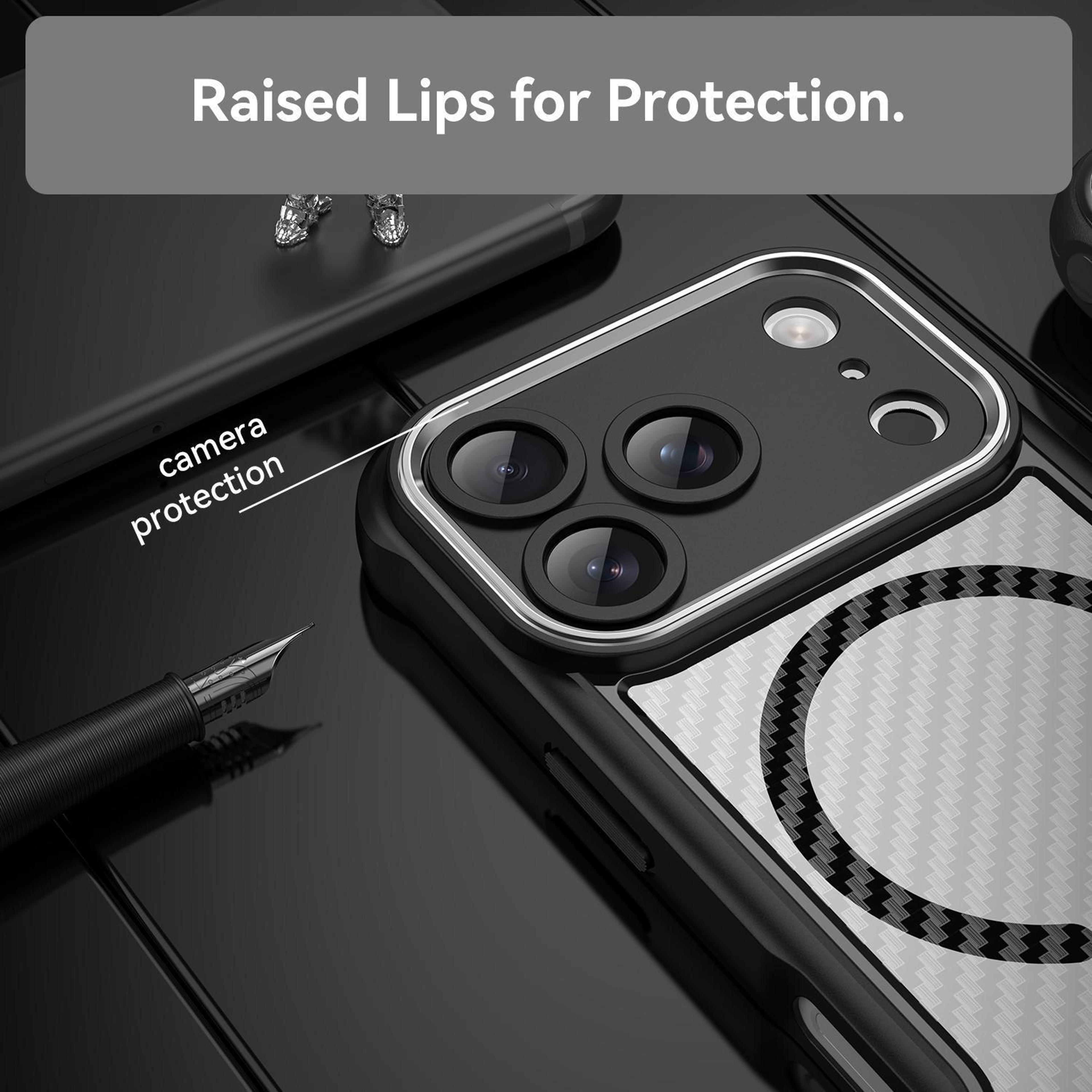 IPhone 17 Pro And Pro Max MagSafe Case With Carbon Fiber Texture Translucent Protective Cover 5