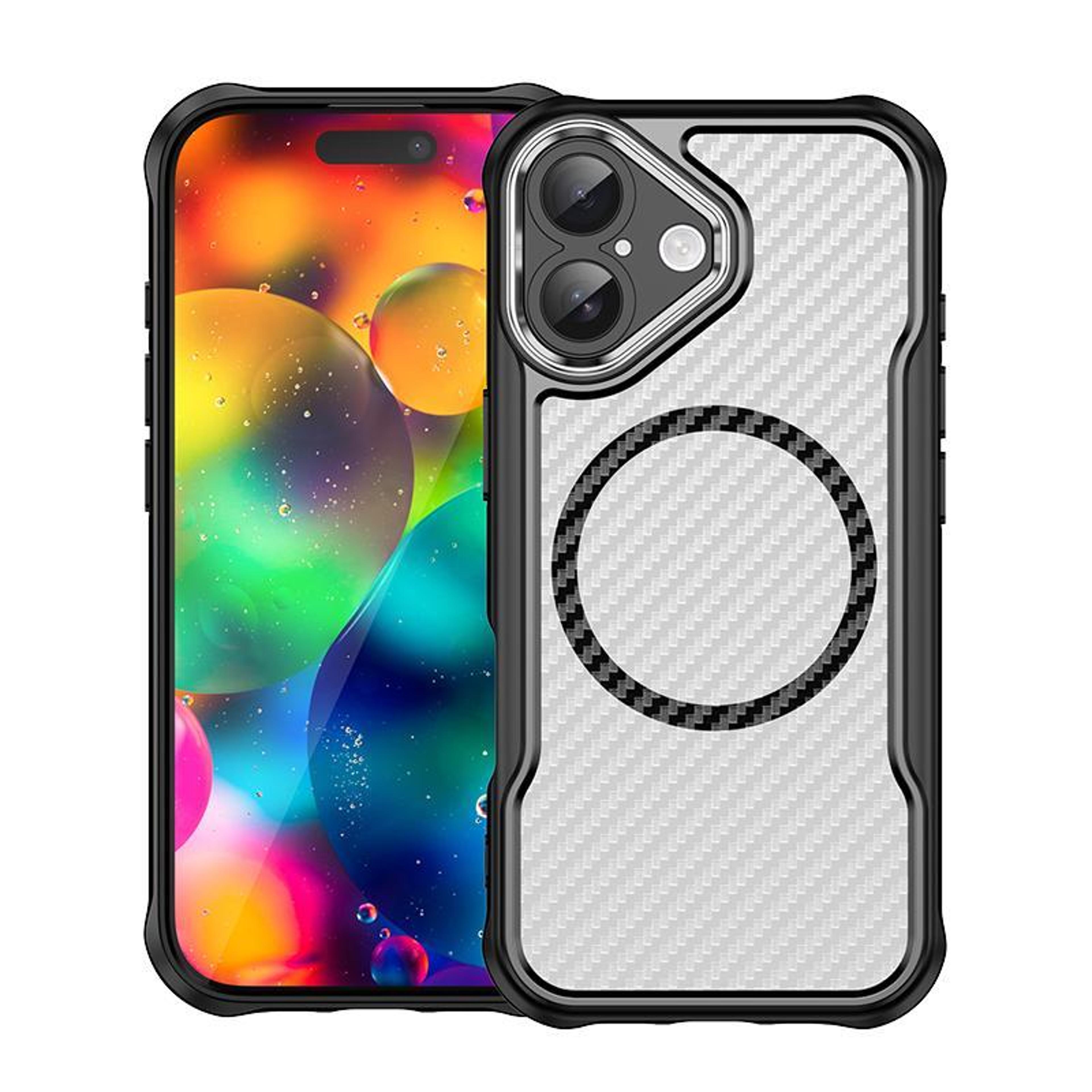 IPhone 17 MagSafe Case With Carbon Fiber Texture Translucent Shockproof Cover 0