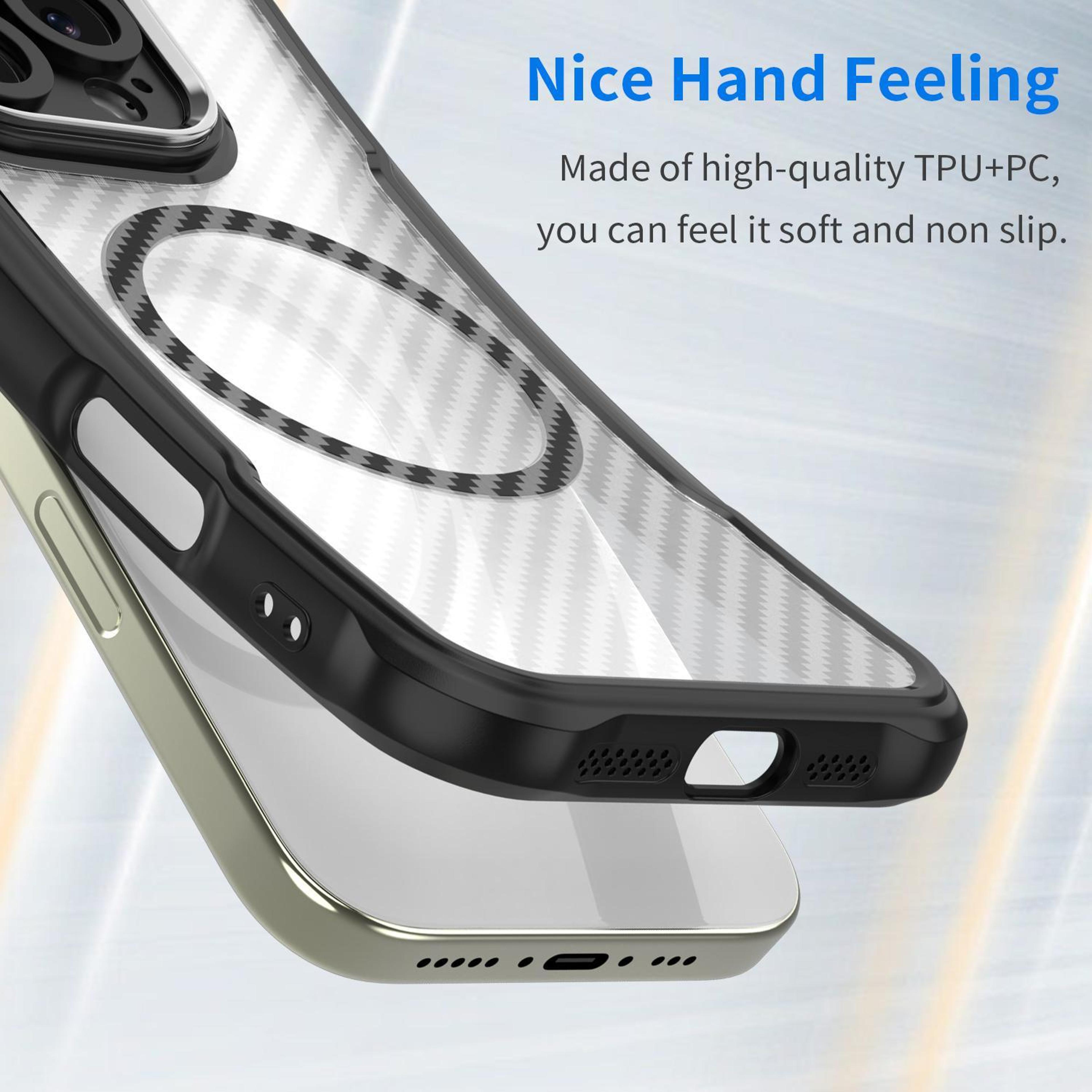 IPhone 17 MagSafe Case With Carbon Fiber Texture Translucent Shockproof Cover 2