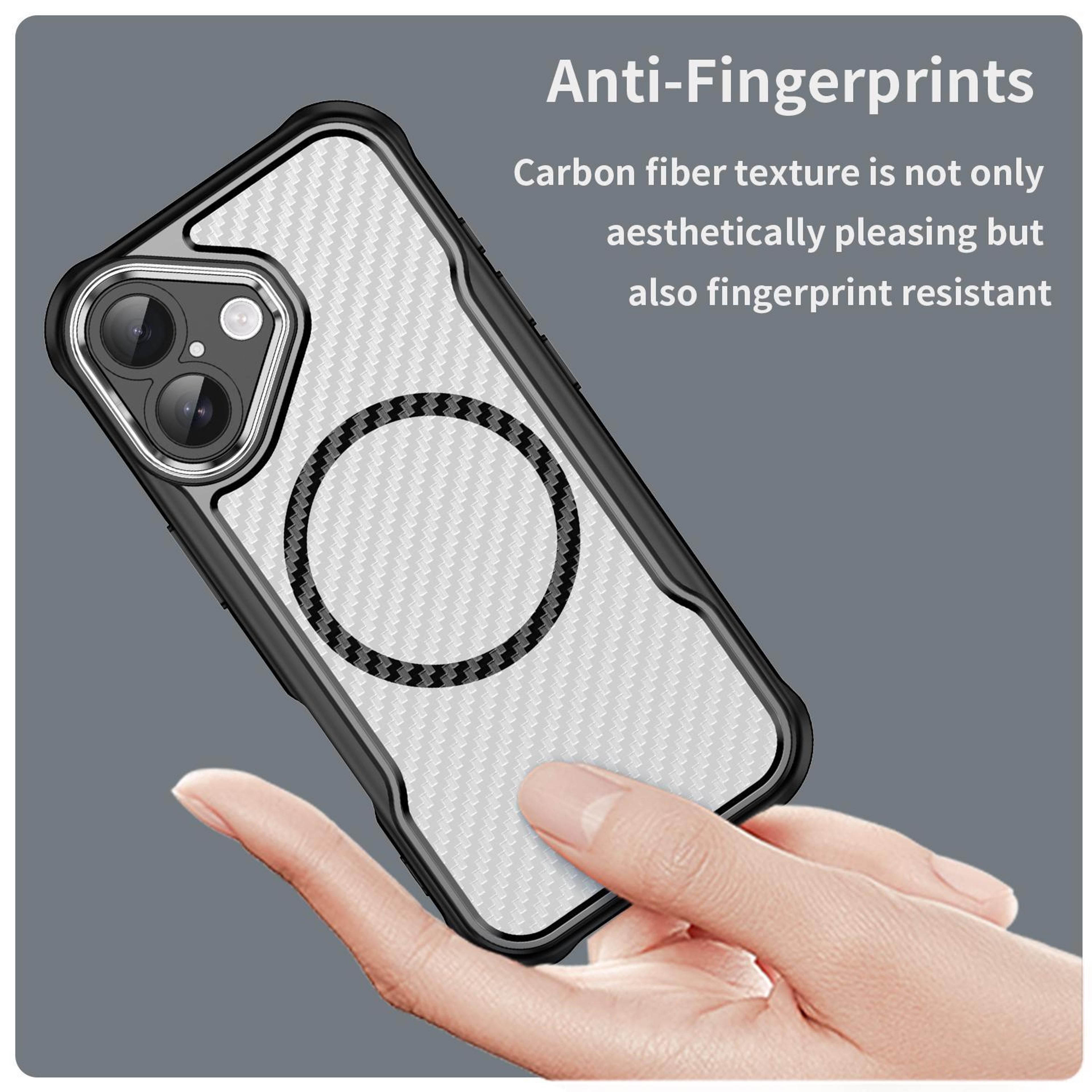 IPhone 17 MagSafe Case With Carbon Fiber Texture Translucent Shockproof Cover 3