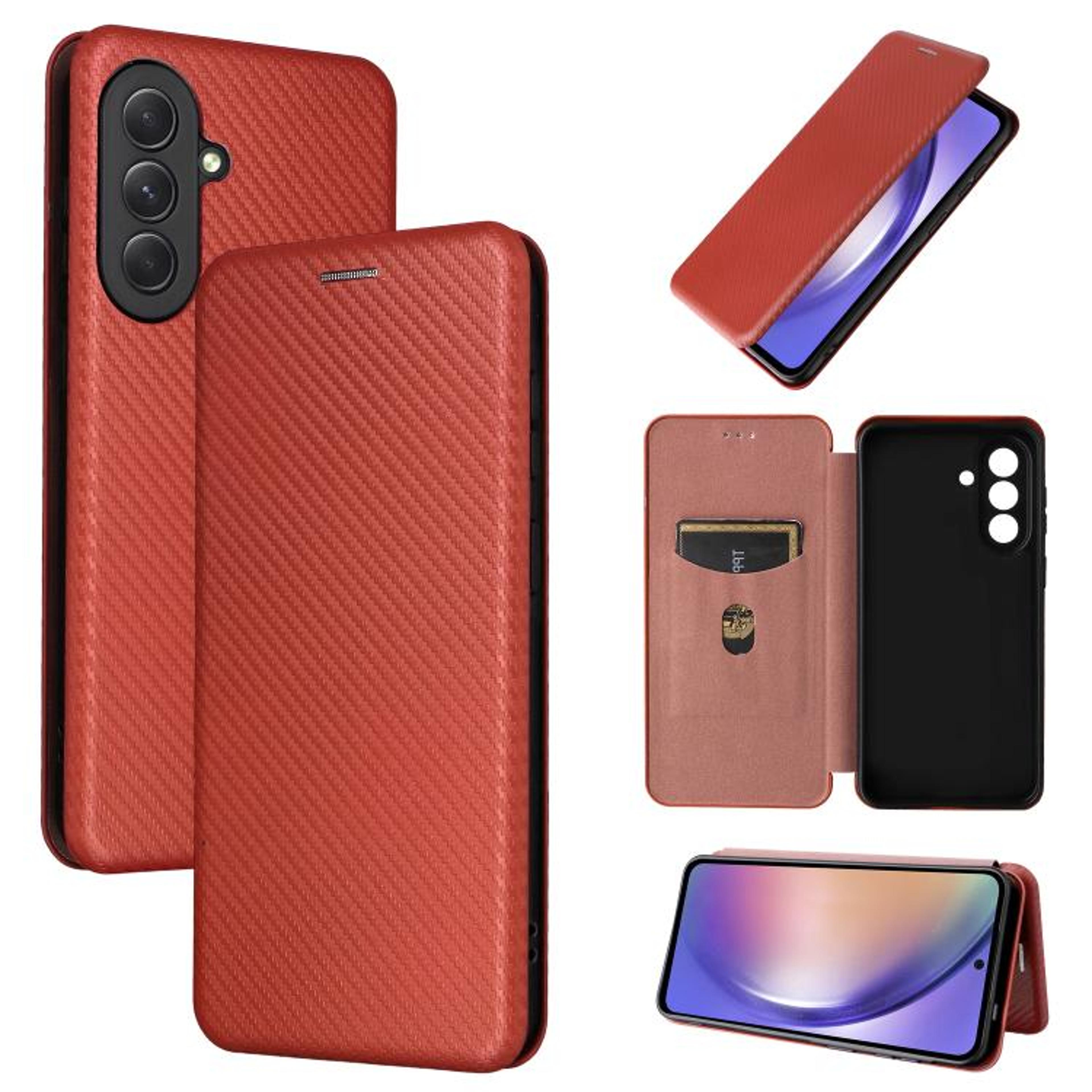 Samsung Galaxy A57 5G Wallet Flip Case Carbon Fiber Leather Protective Cover 8