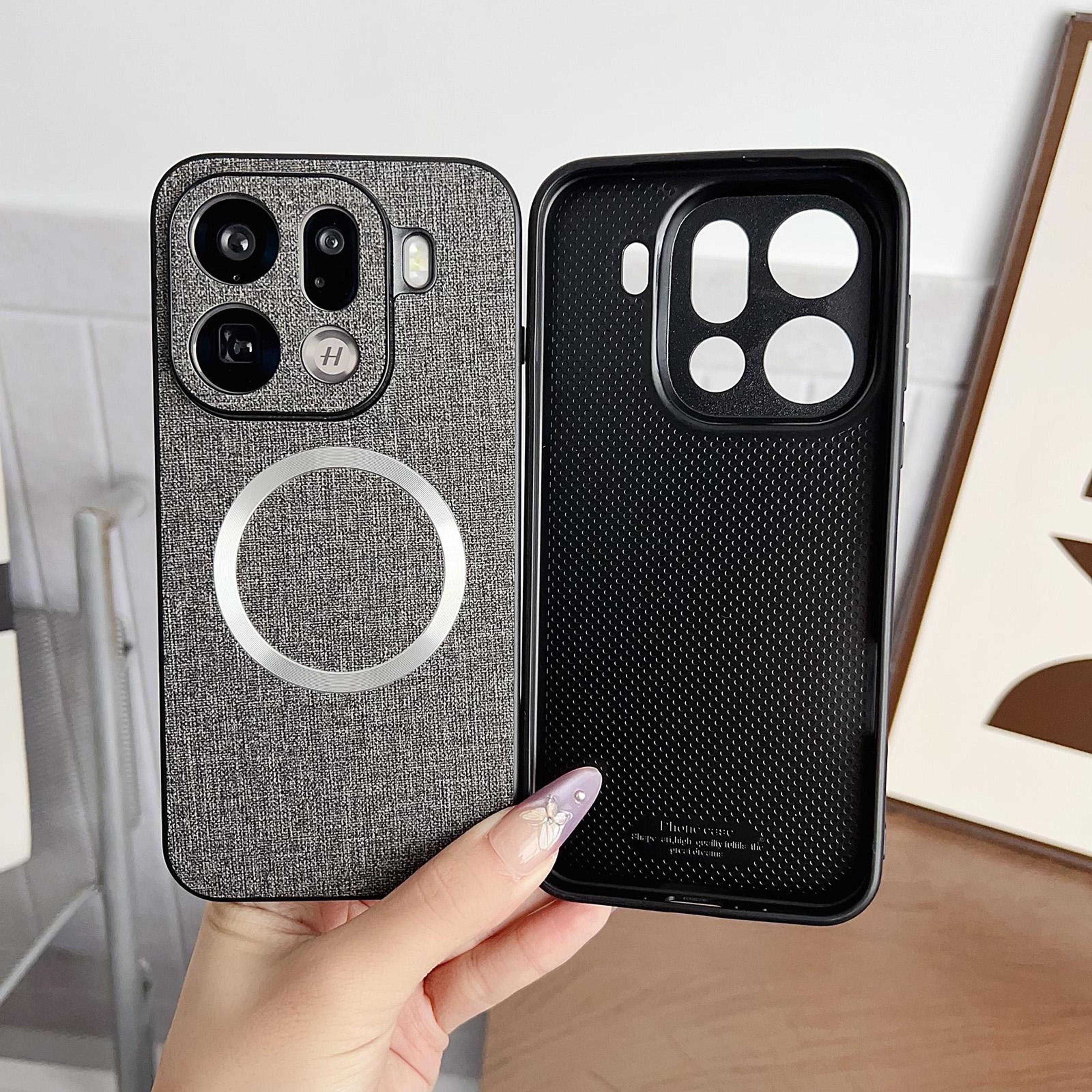 MagSafe Magnetic Cloth Texture Phone Case For OPPO Find X9 Pro Slim Shockproof Protective Cover 3