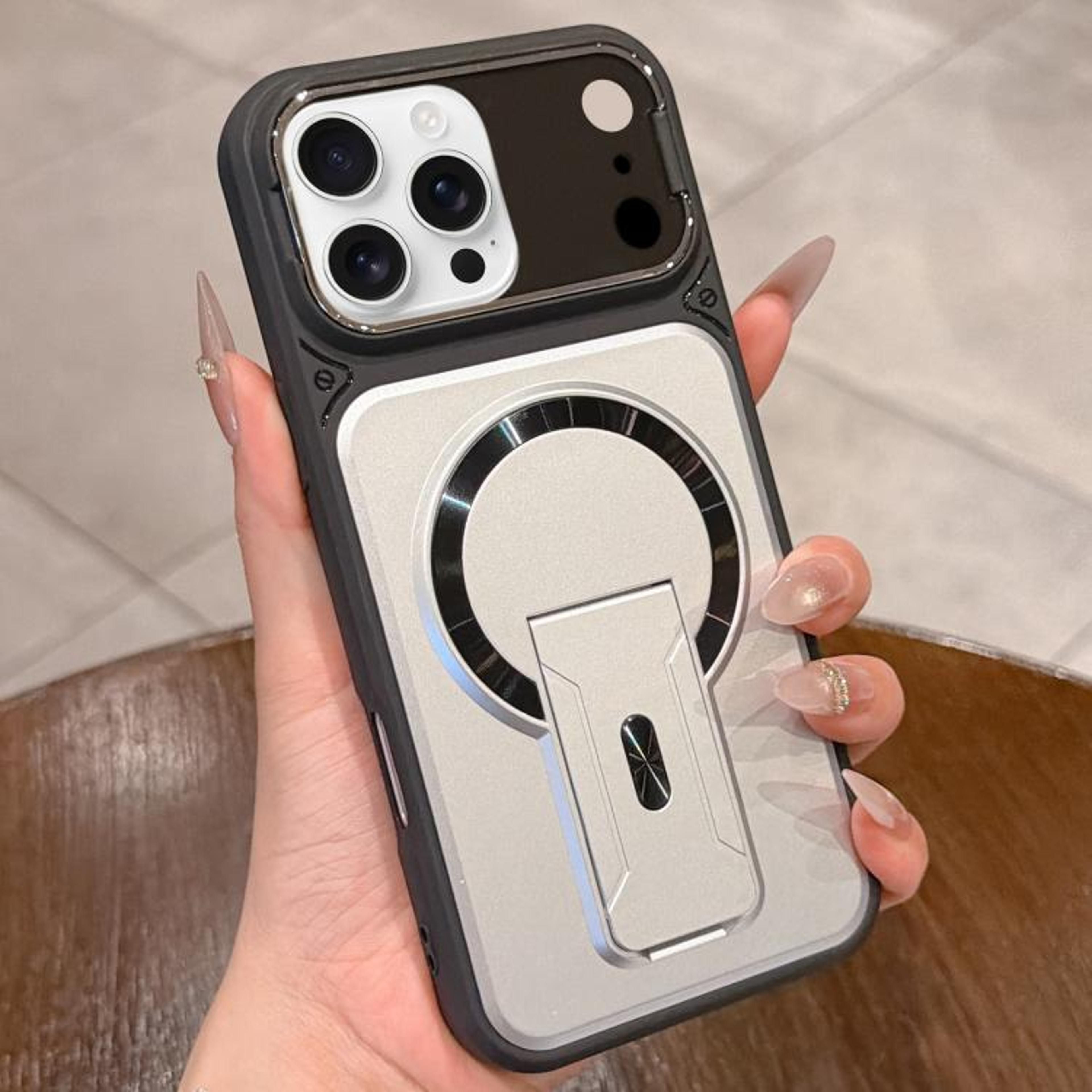 Magnetic IPhone 16 Pro Case With Hidden Kickstand And Lens Cover 8