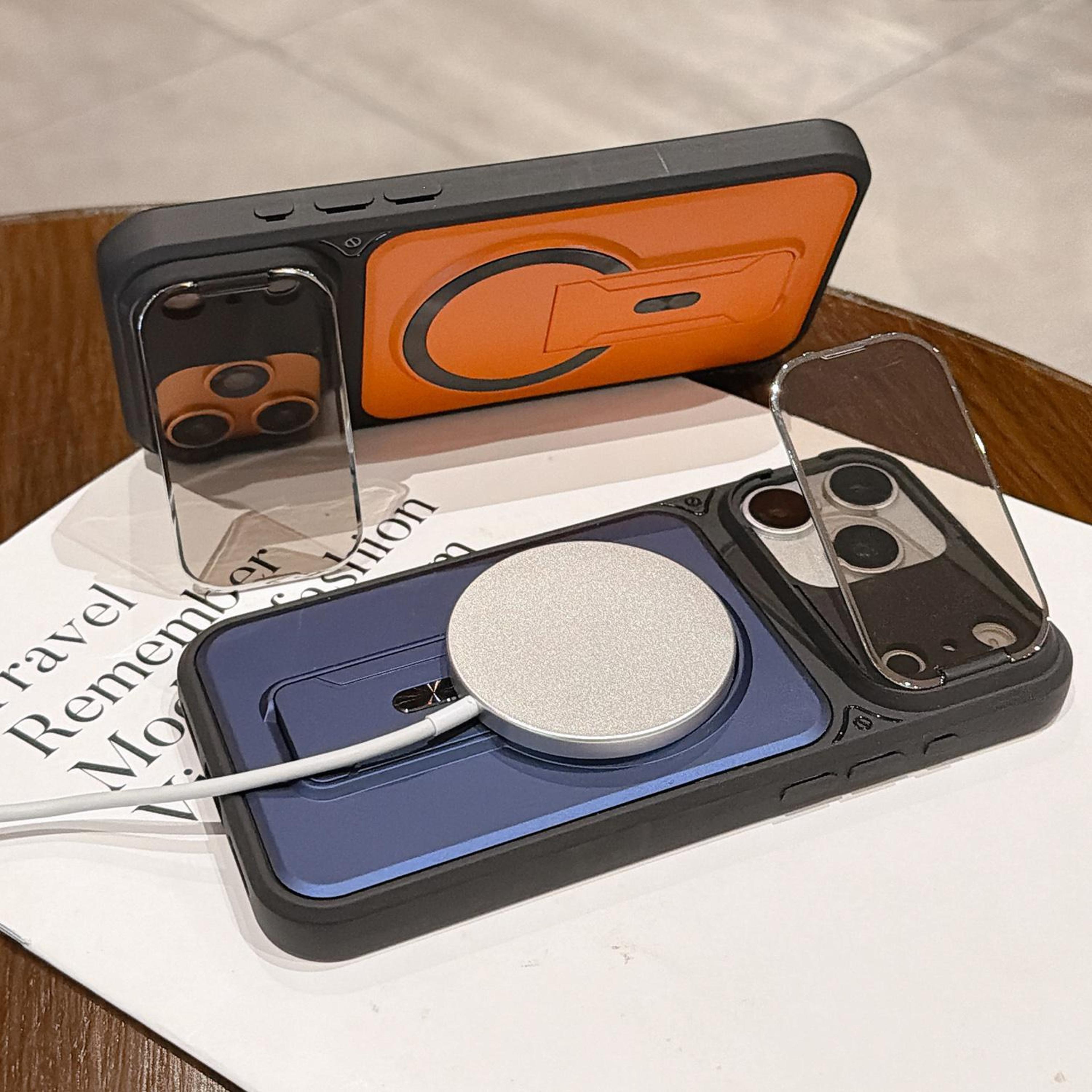 MagSafe Magnetic Shockproof IPhone 15 Pro Max Case With Camera Lens Cover  Hidden Kickstand 5