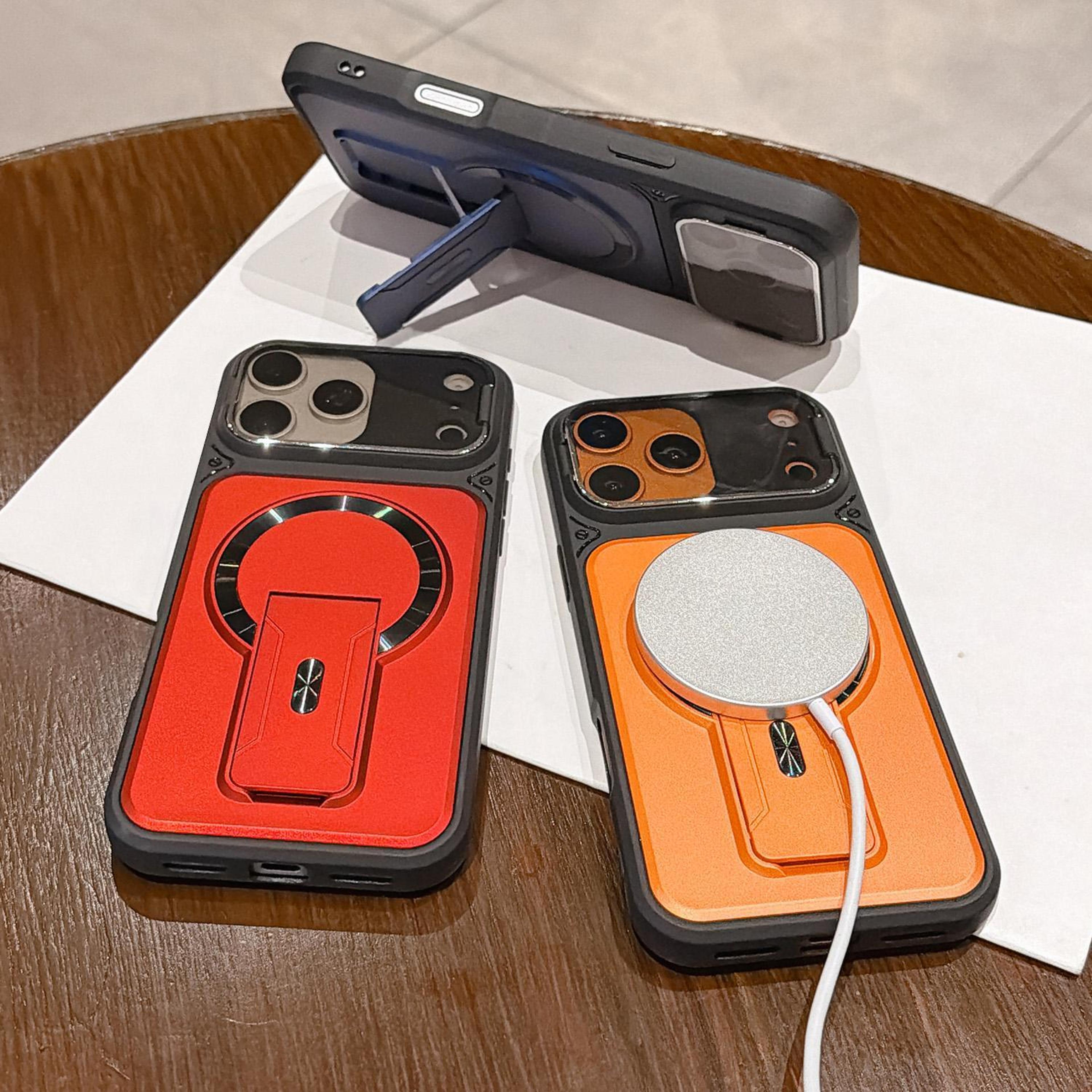 MagSafe Compatible IPhone 15 Pro Case With Hidden Kickstand Lens Cover  Shockproof Protection 6