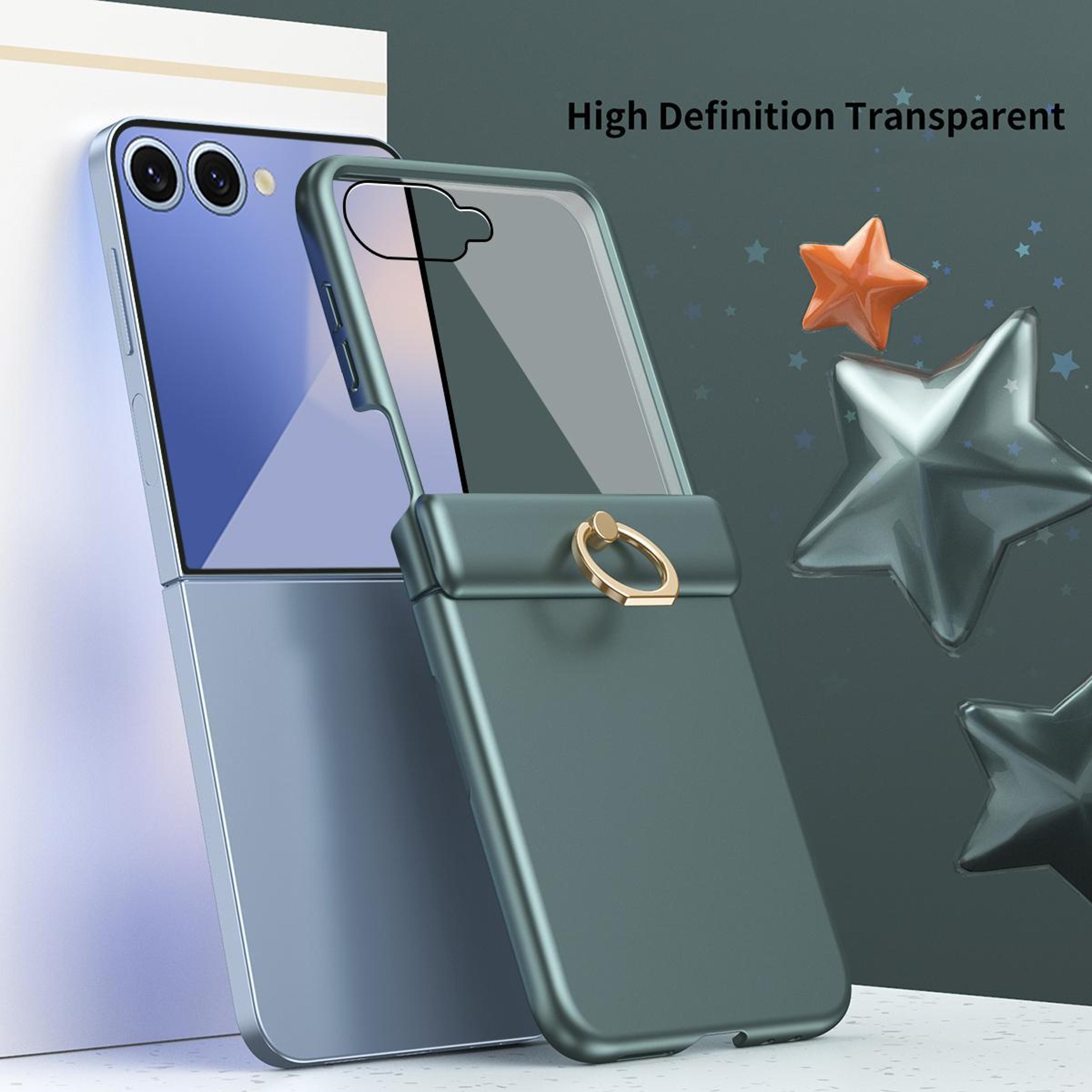 Galaxy Z Flip8 5G Shockproof Case With Tempered Glass Magnetic Hinge Protection  Ring Kickstand 1