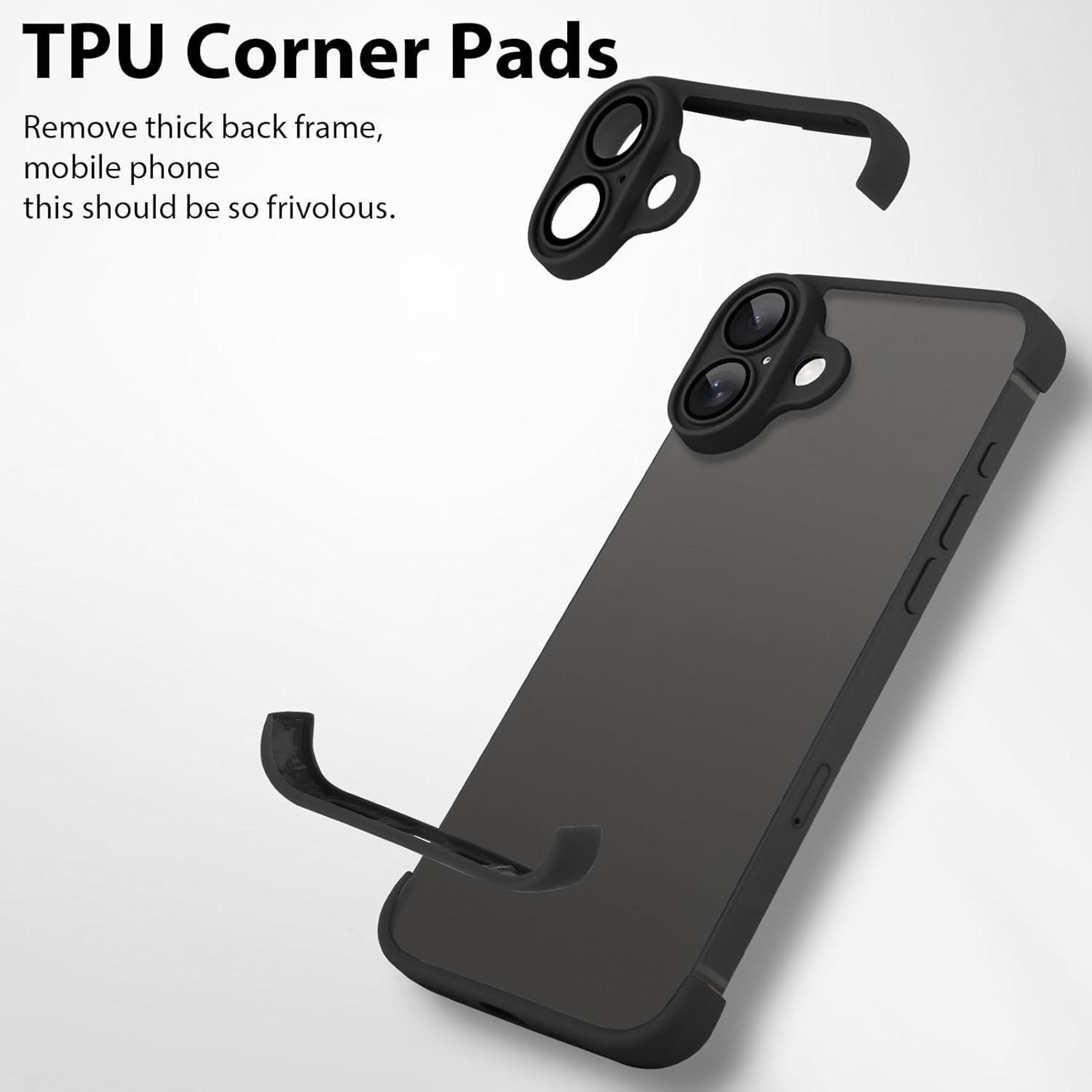 Ultra Thin Frameless IPhone 16 Pro Case With Airbag Corners  Camera Lens Protector 1