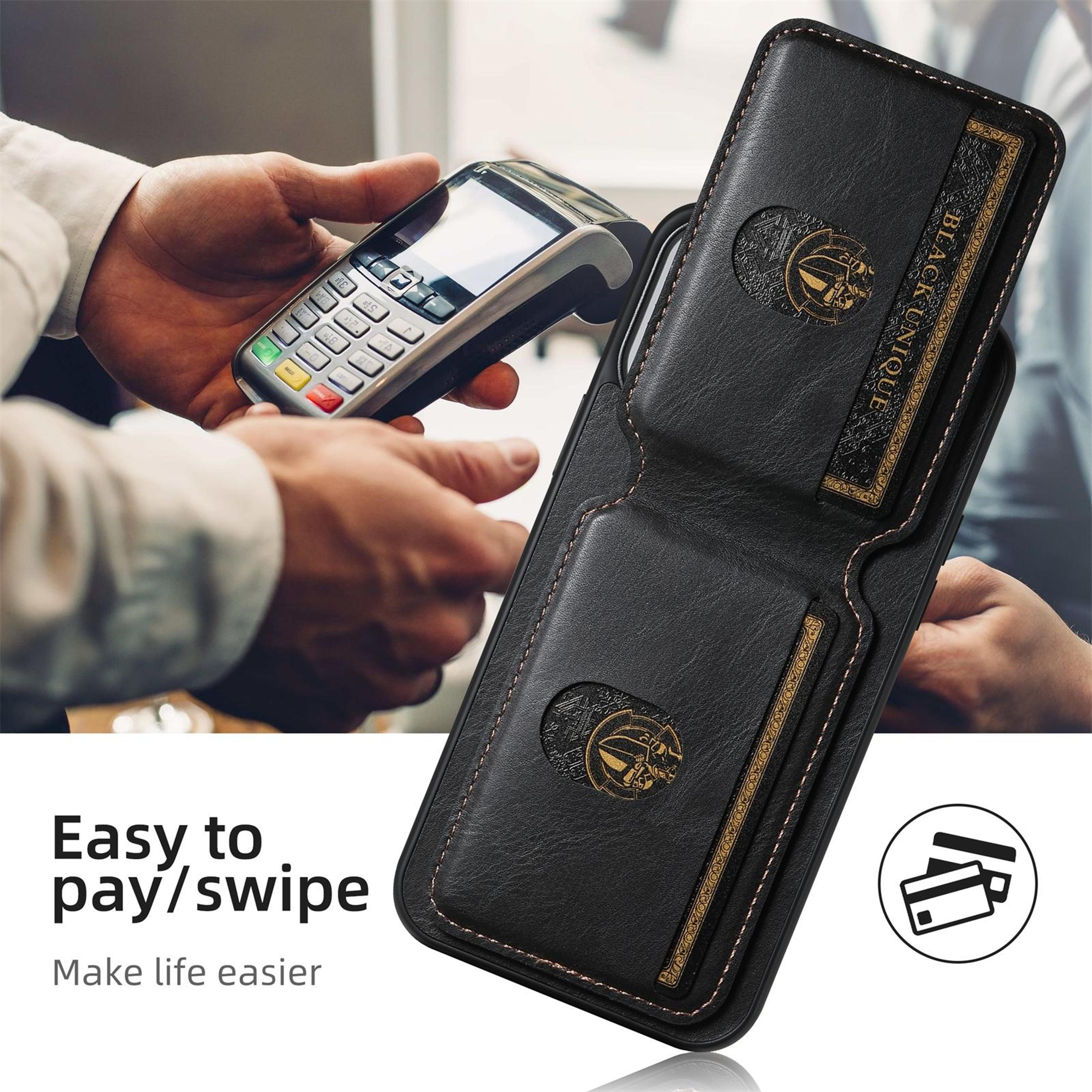 Suteni H02 IPhone 16 Pro Max Wallet Case With Leather Stand  Card Holder 4