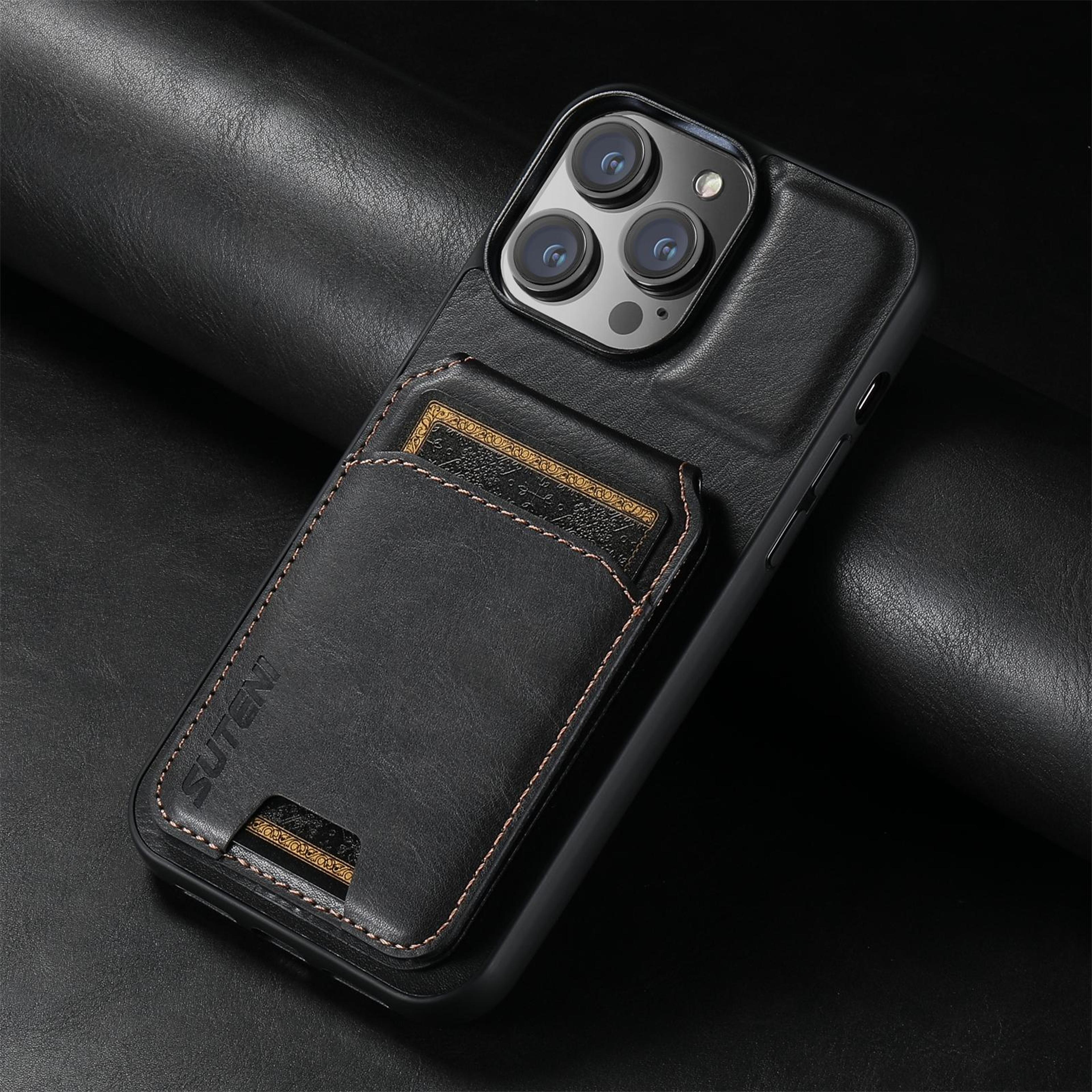 Suteni Leather Wallet Stand Case For IPhone 14 Pro Max With Card Holder And Kickstand 1