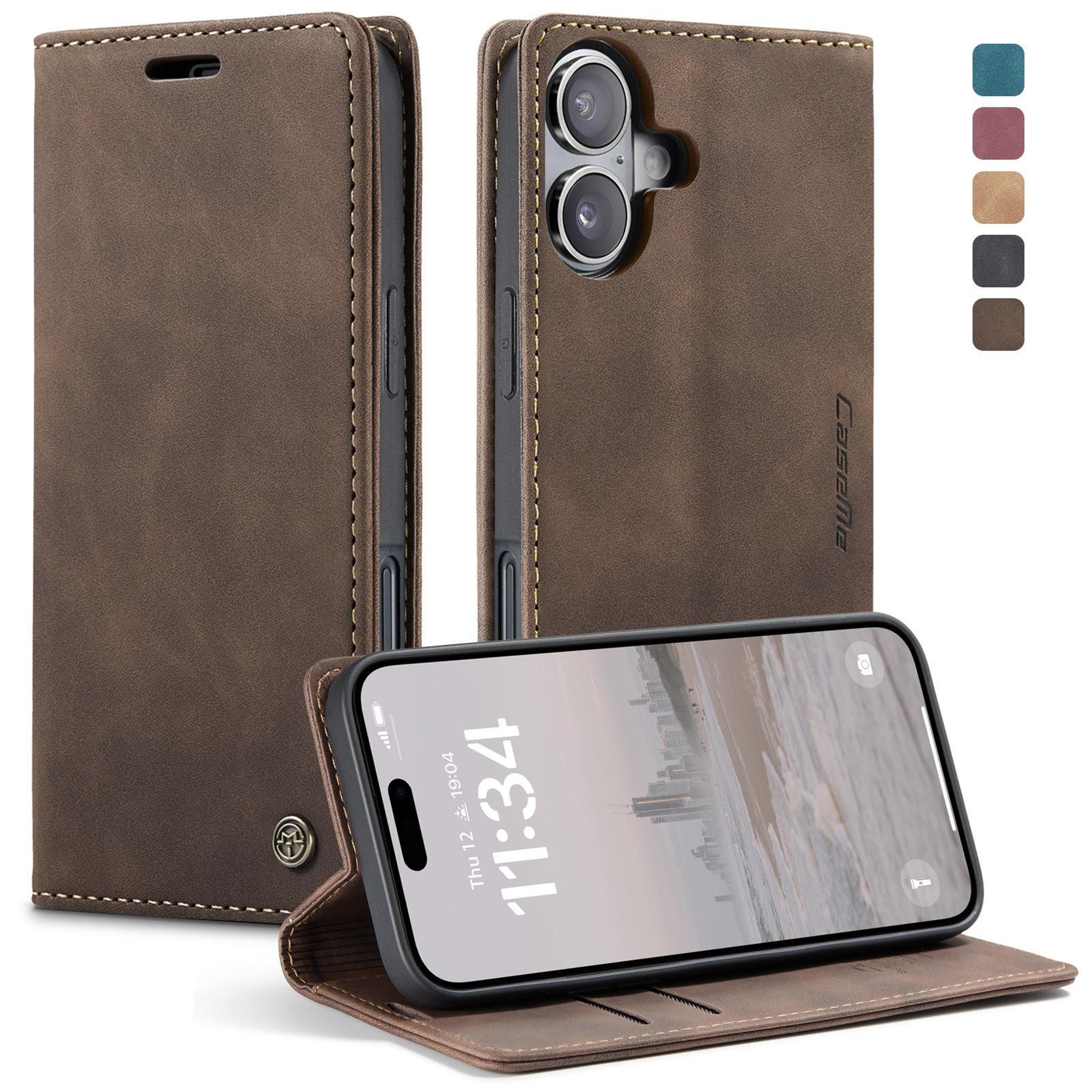 caseme 013 iphone 16 wallet case with stand & card holder premium leather phone case