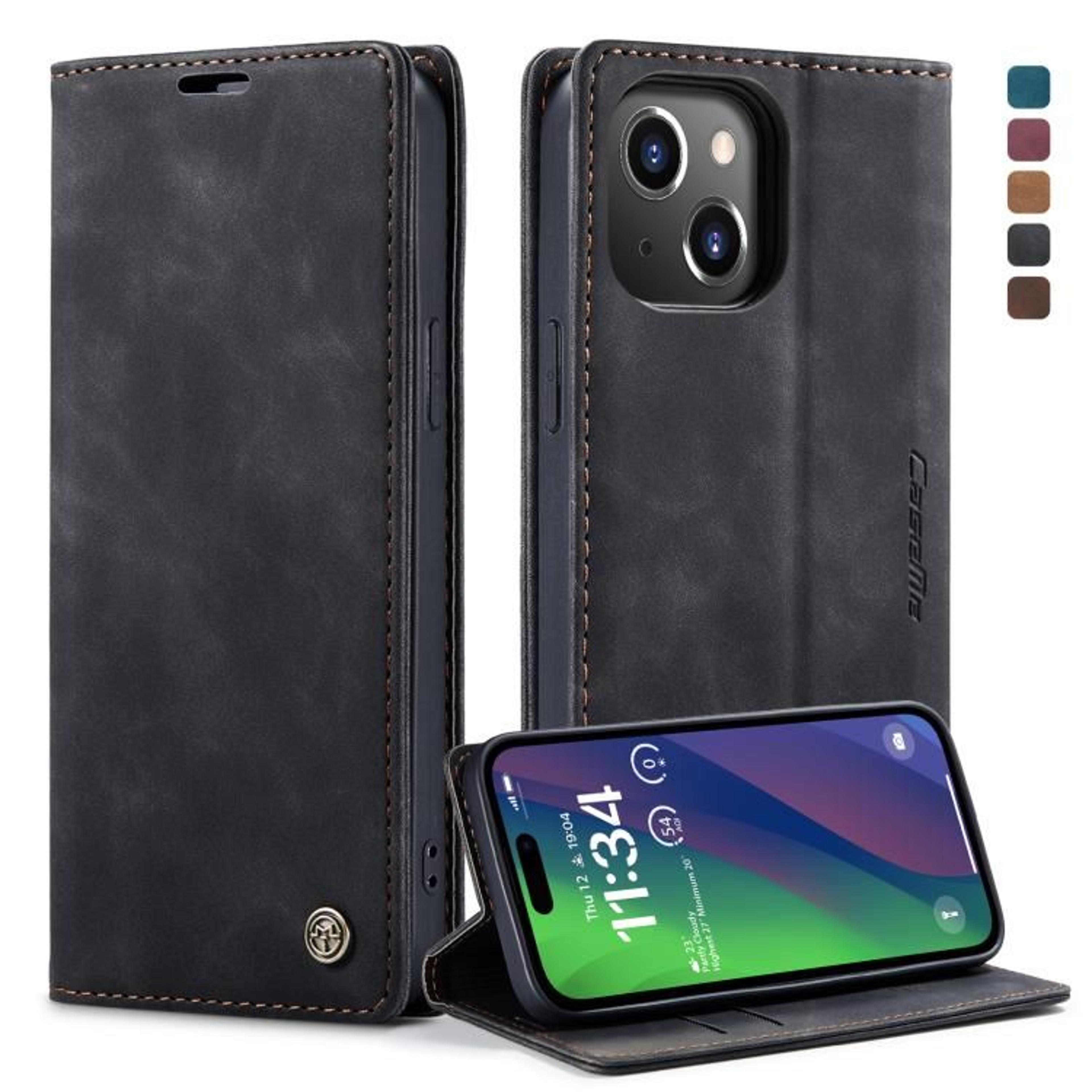 CaseMe Wallet Flip Leather Case For IPhone 15 Plus With Card Holder Stand  Magnetic Protection 9