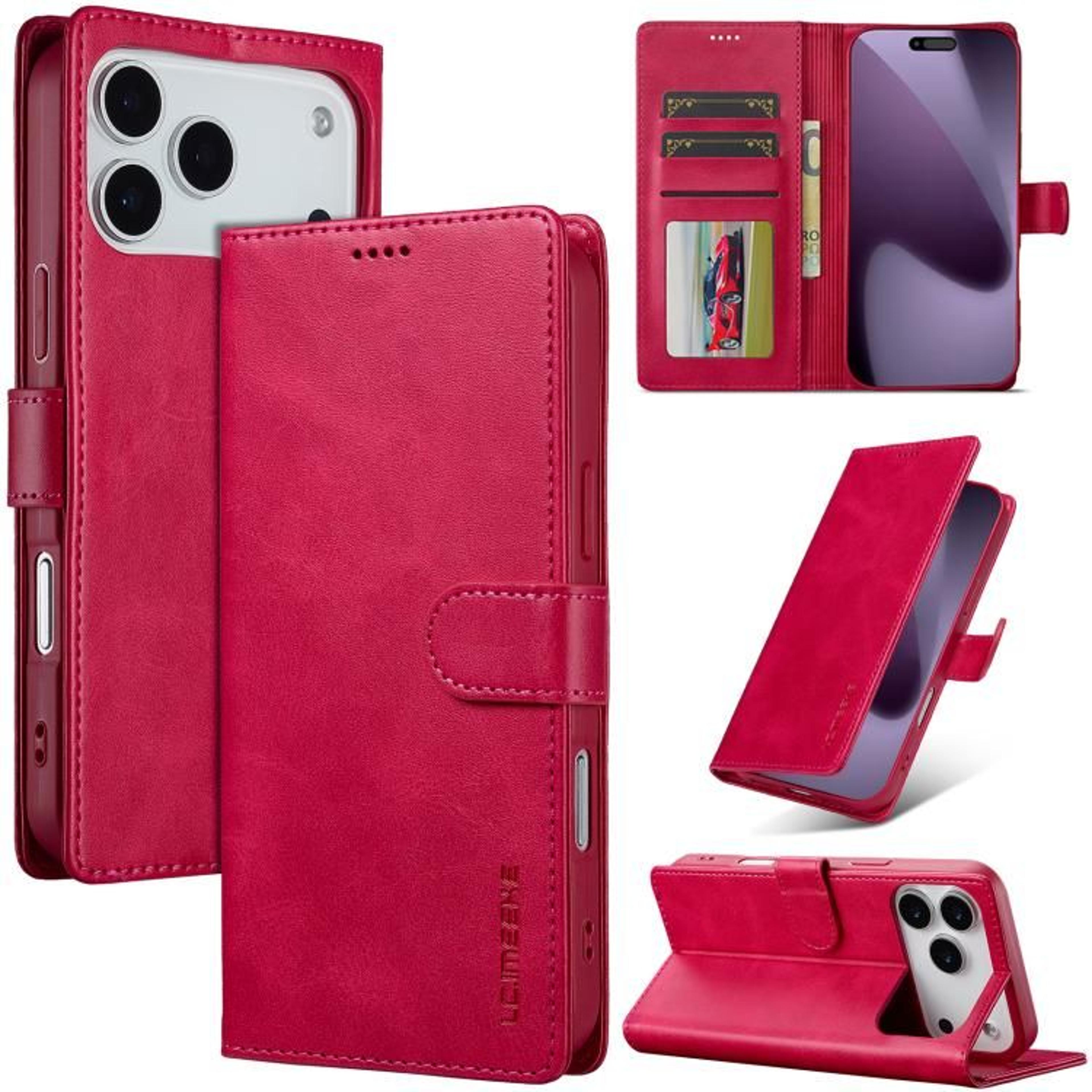 LCIMEEKE Premium IPhone 17 Pro Max Leather Case With Wallet  Kickstand Flip Cover 11