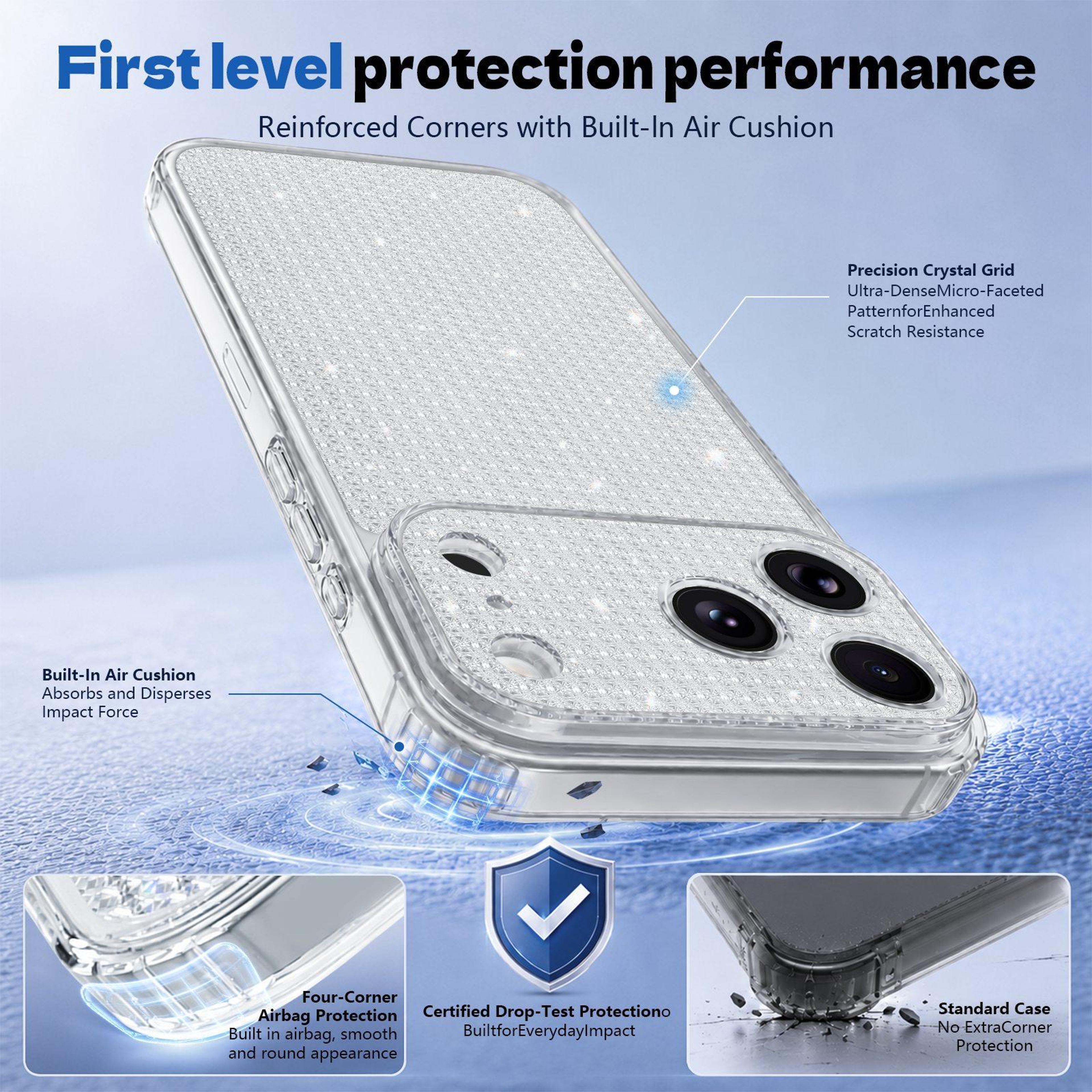 Luxury Glitter Diamond Shockproof IPhone 17 Pro Case With Airbag Protection 1