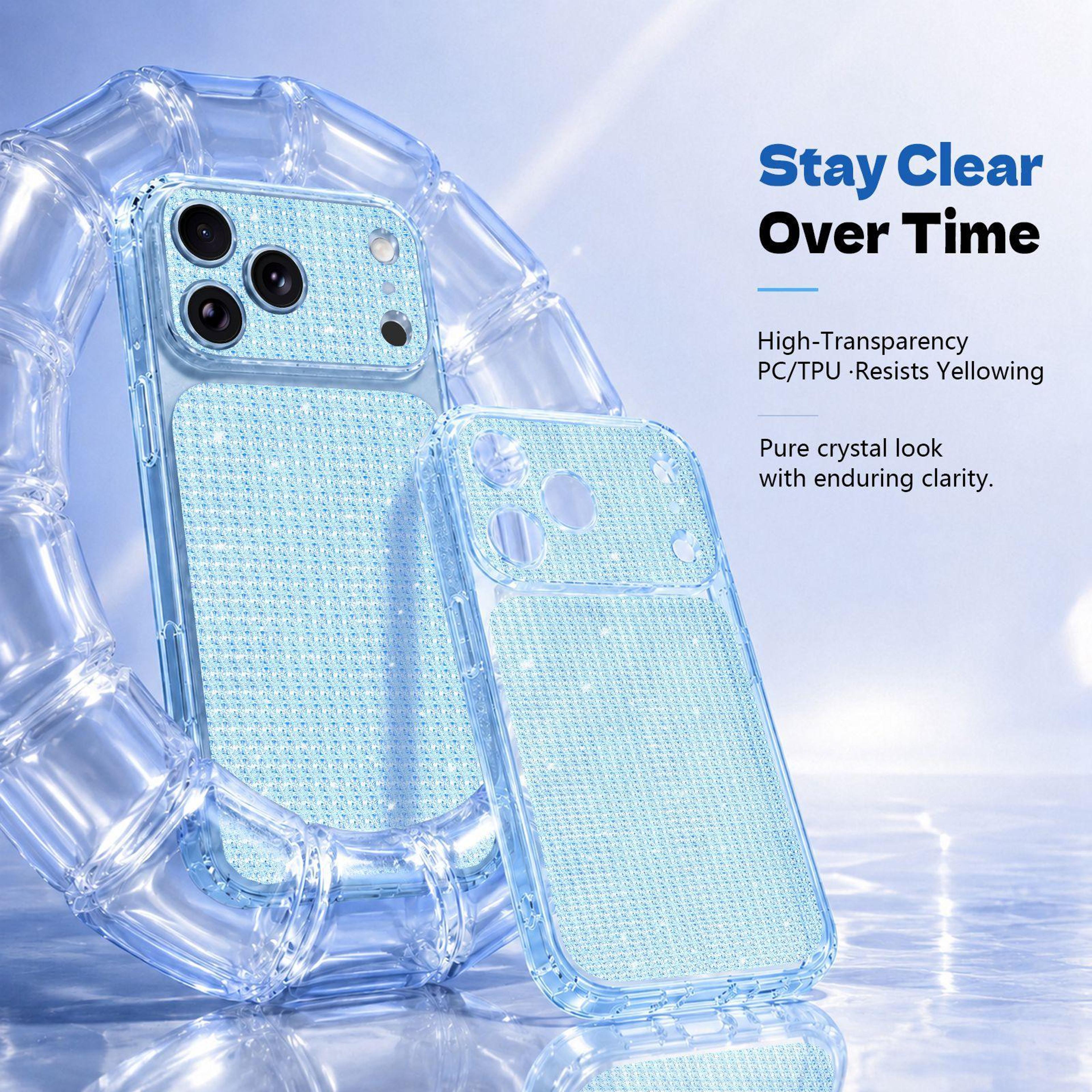 Luxury IPhone 16 Pro Glitter Case With Diamond Crystal Design  Airbag Shockproof Protection 3