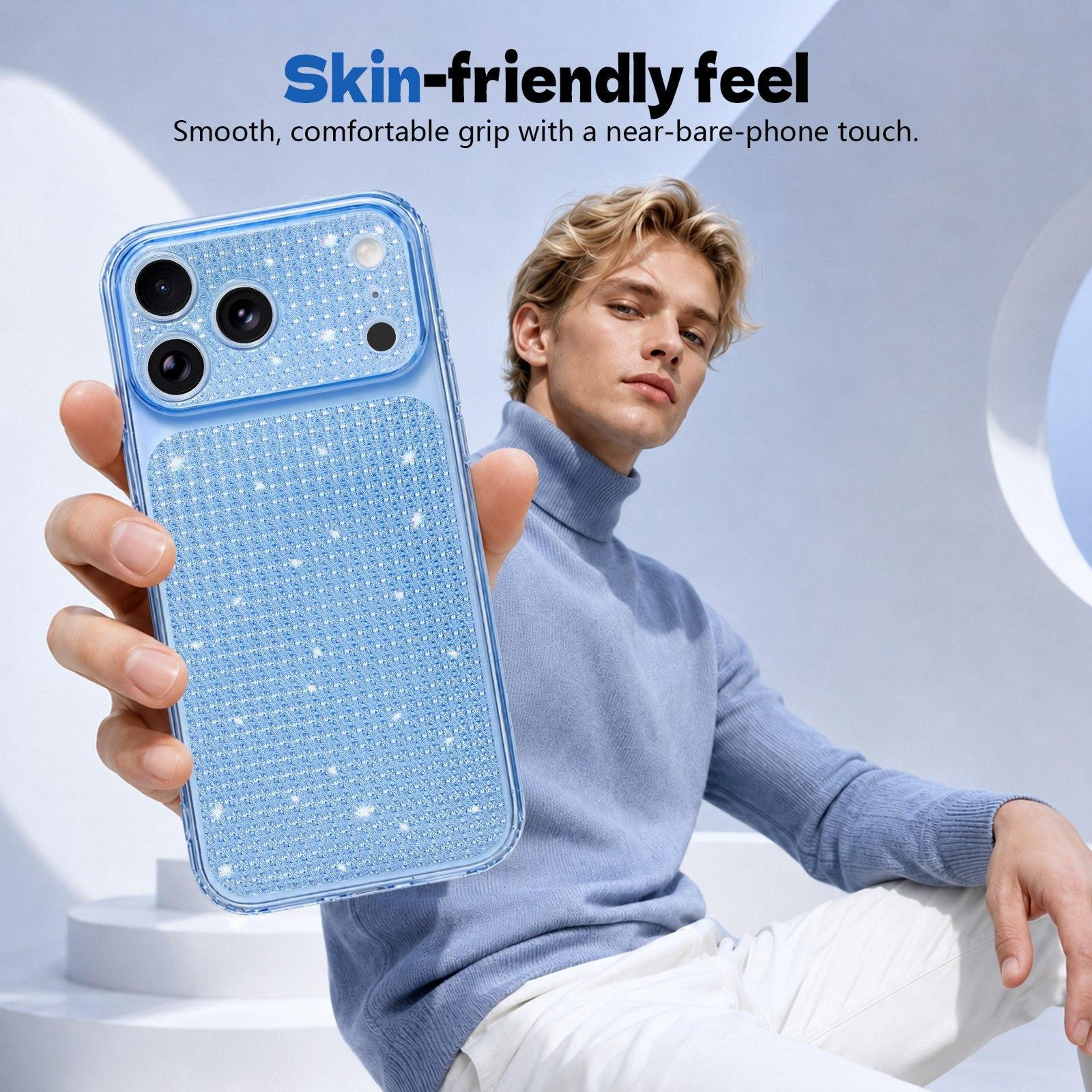 Luxury IPhone 16 Pro Glitter Case With Diamond Crystal Design  Airbag Shockproof Protection 5