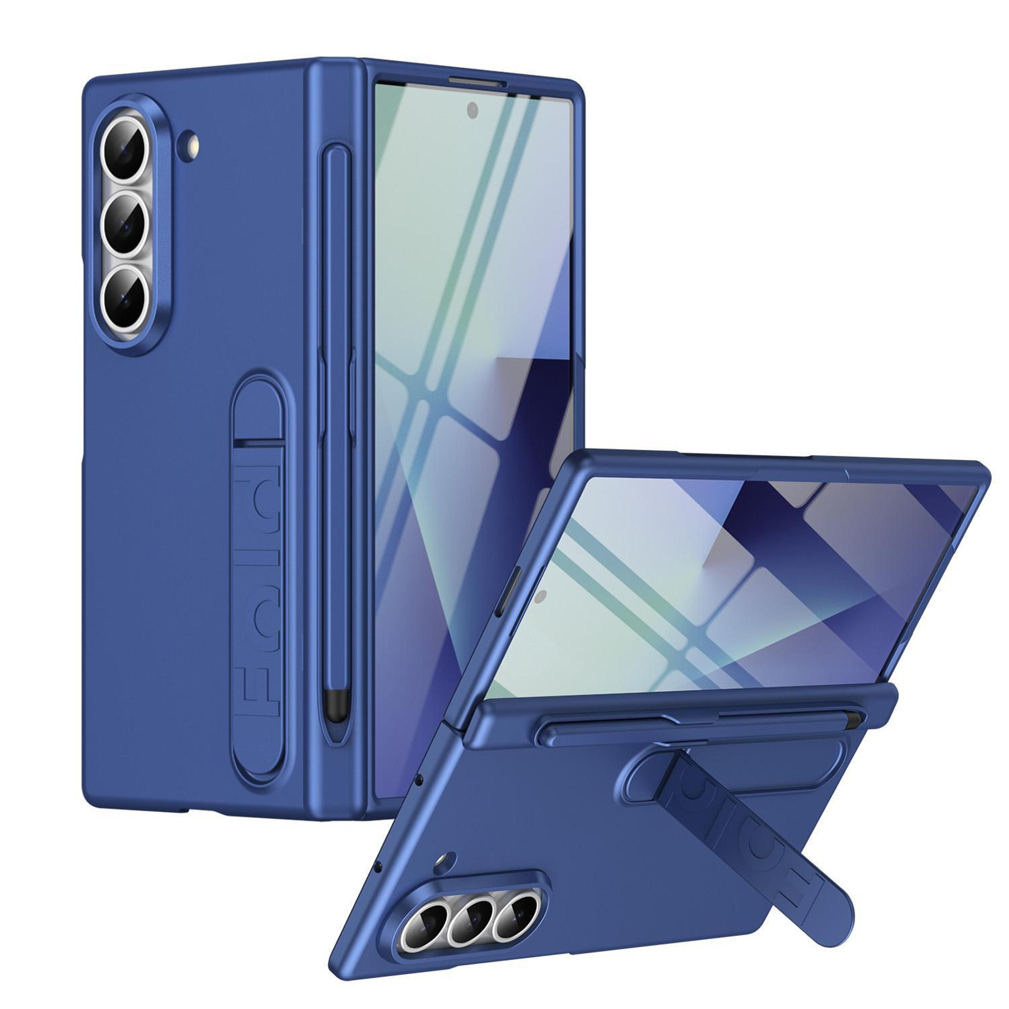 samsung galaxy z fold6 case with pen holder, shockproof leather cover & tempered glass screen protection