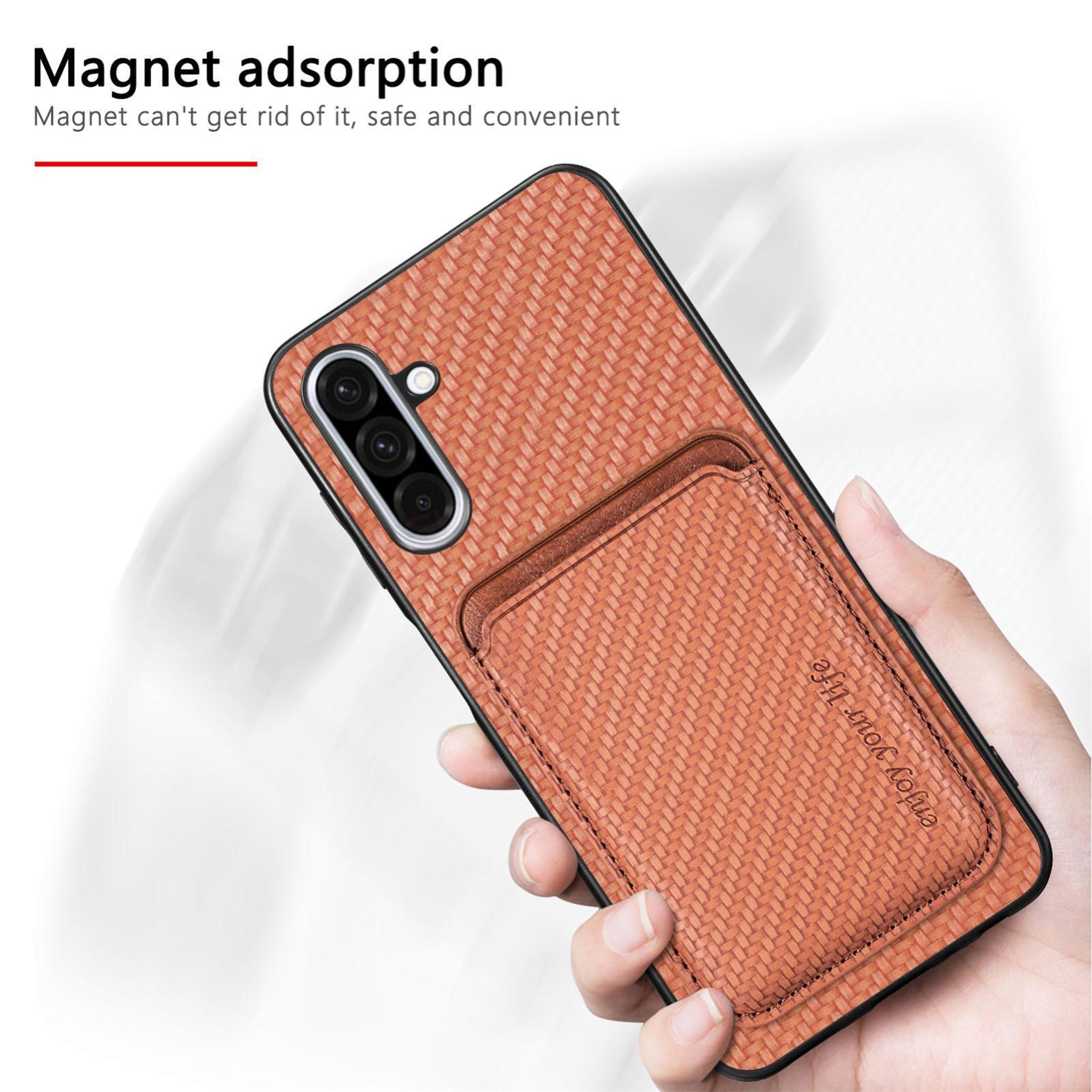Samsung Galaxy A57 5G MagSafe Wallet Phone Case With Carbon Fiber Leather  Magnetic Card Holder 6