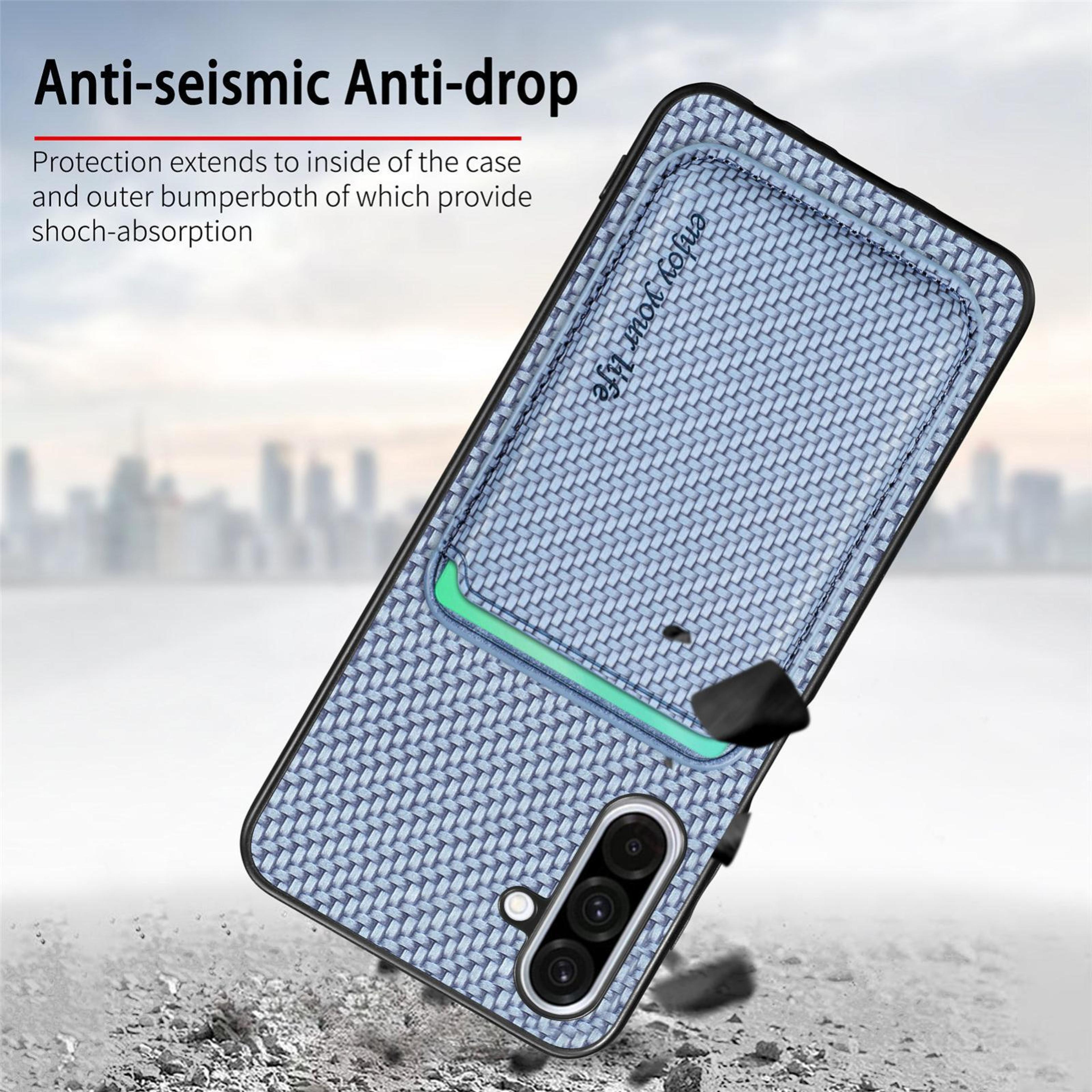 Samsung Galaxy A56 5G MagSafe Phone Case With Carbon Fiber Leather Magnetic Card Wallet 5