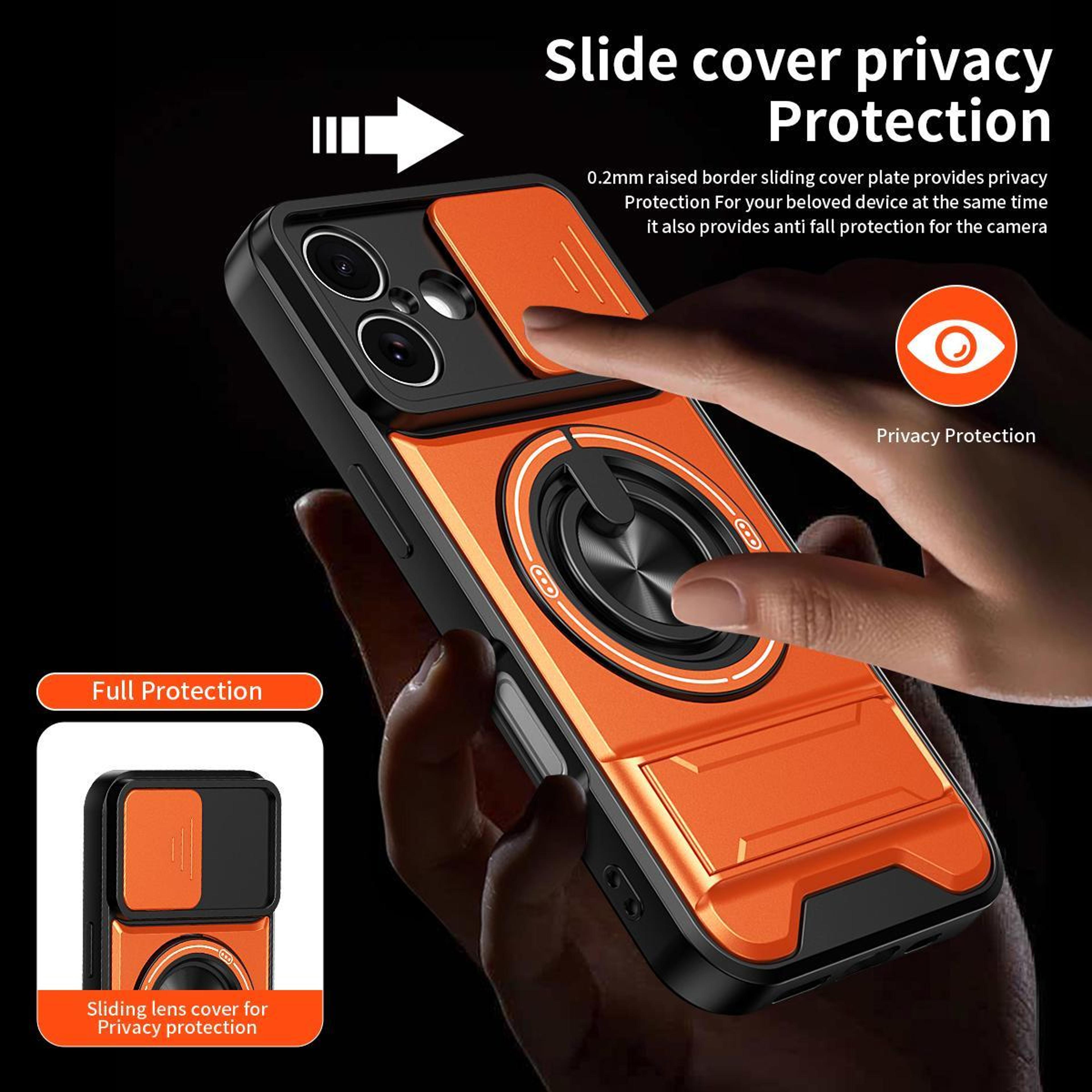 IPhone 17 Magnetic Shockproof Case With Sliding Camera Lens Cover  Kickstand 6