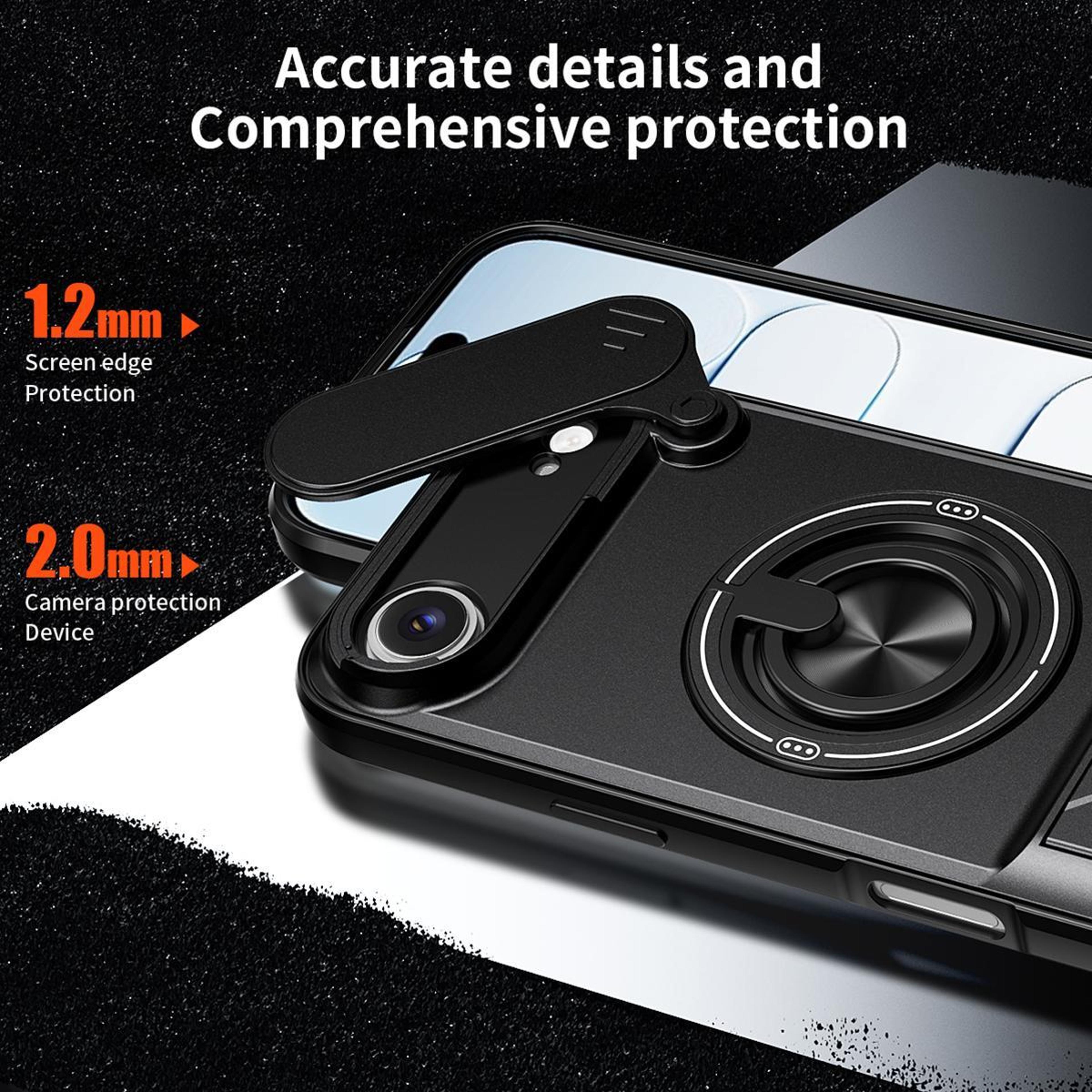 MagSafe Compatible IPhone Air Case With Sliding Camera Cover  Kickstand Shockproof Protective Case 5